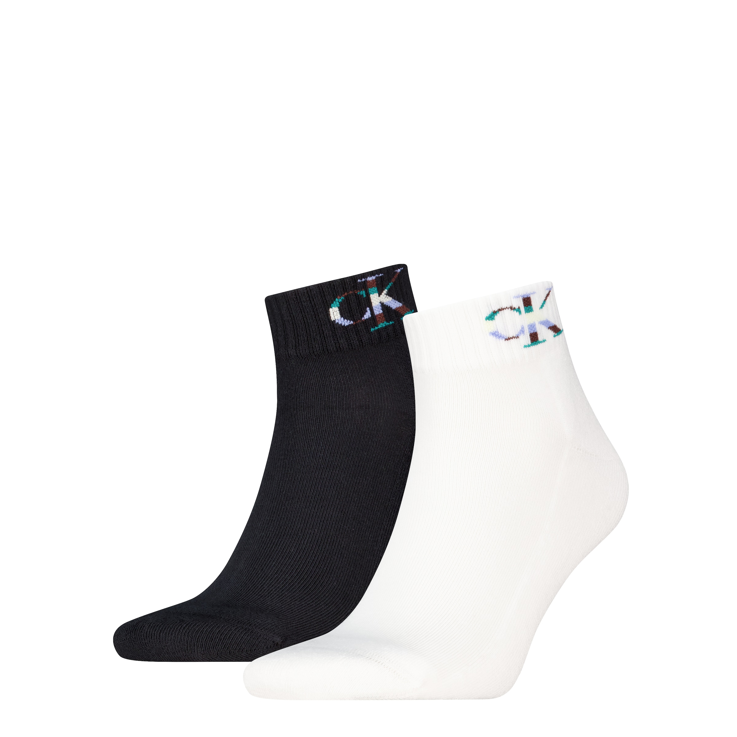Calvin Klein Jeans Kurzsocken »CKJ MEN QUARTER 2P MONOGRAM« 2 Paar,  mit dezenter Logostickerei, komfortable Frotteesohle