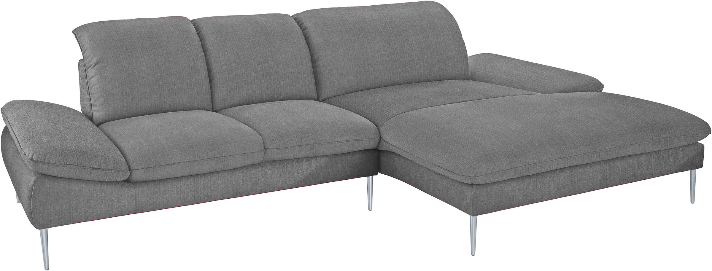 W.SCHILLIG Ecksofa »enjoy&MORE, Designsofa, elegant und bequem, L-Form«, mit Sitztiefenverstellung, Füße silber matt, Breite 310 cm