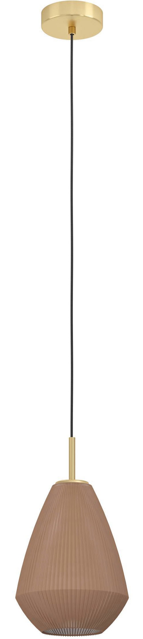 EGLO Hängeleuchte »Caprarola Hängelampe, E27, Esstischlampe, Wohnzimmerlampe, Lampe« E27 1 Stk. aus satiniertem Glas und Metall in Messing, Hängeleuchte, E27, Ø 20 cm