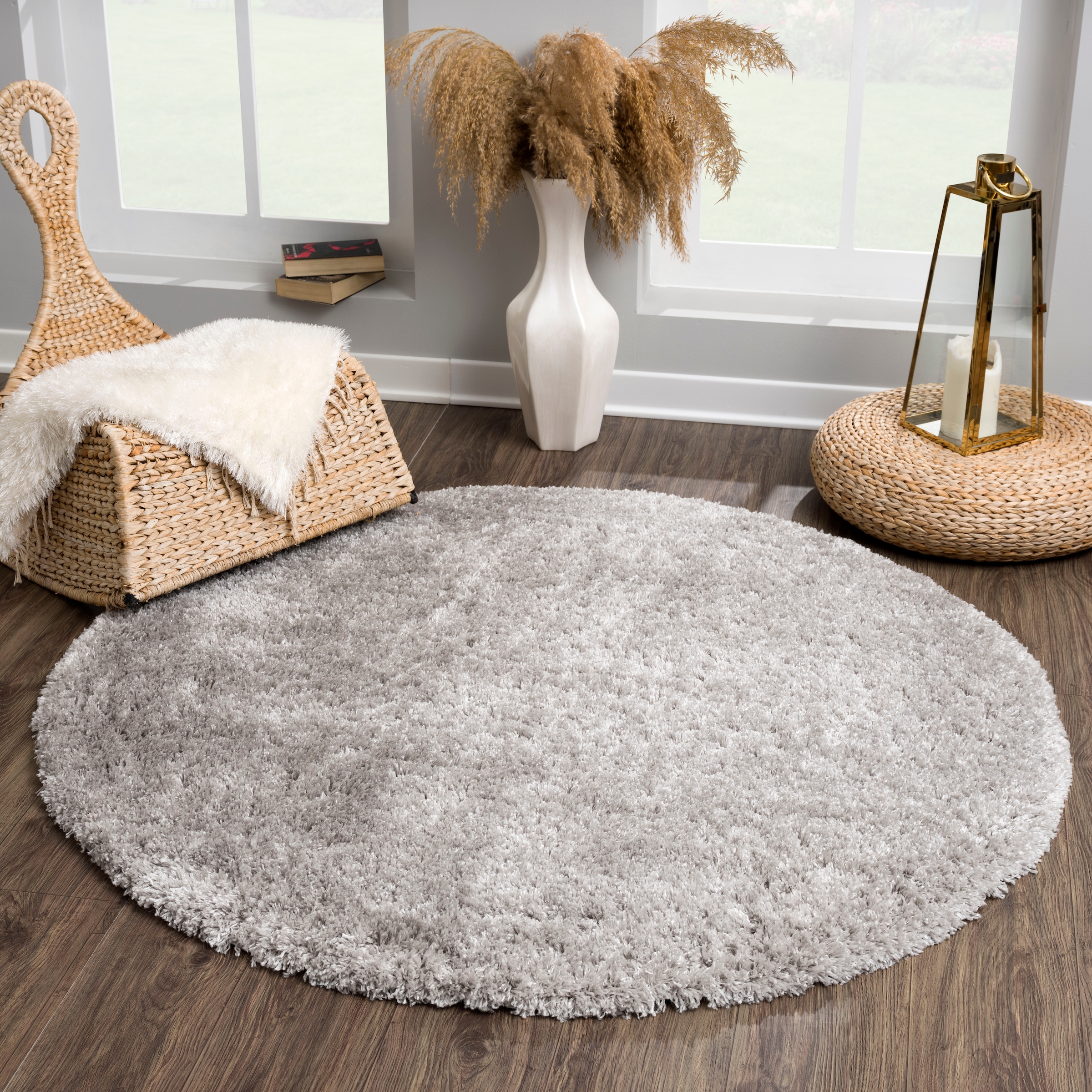 Sanat Hochflor-Teppich »Porto«, rund, 45 mm Höhe, Wohnzimmer, Langflor, Sha günstig online kaufen