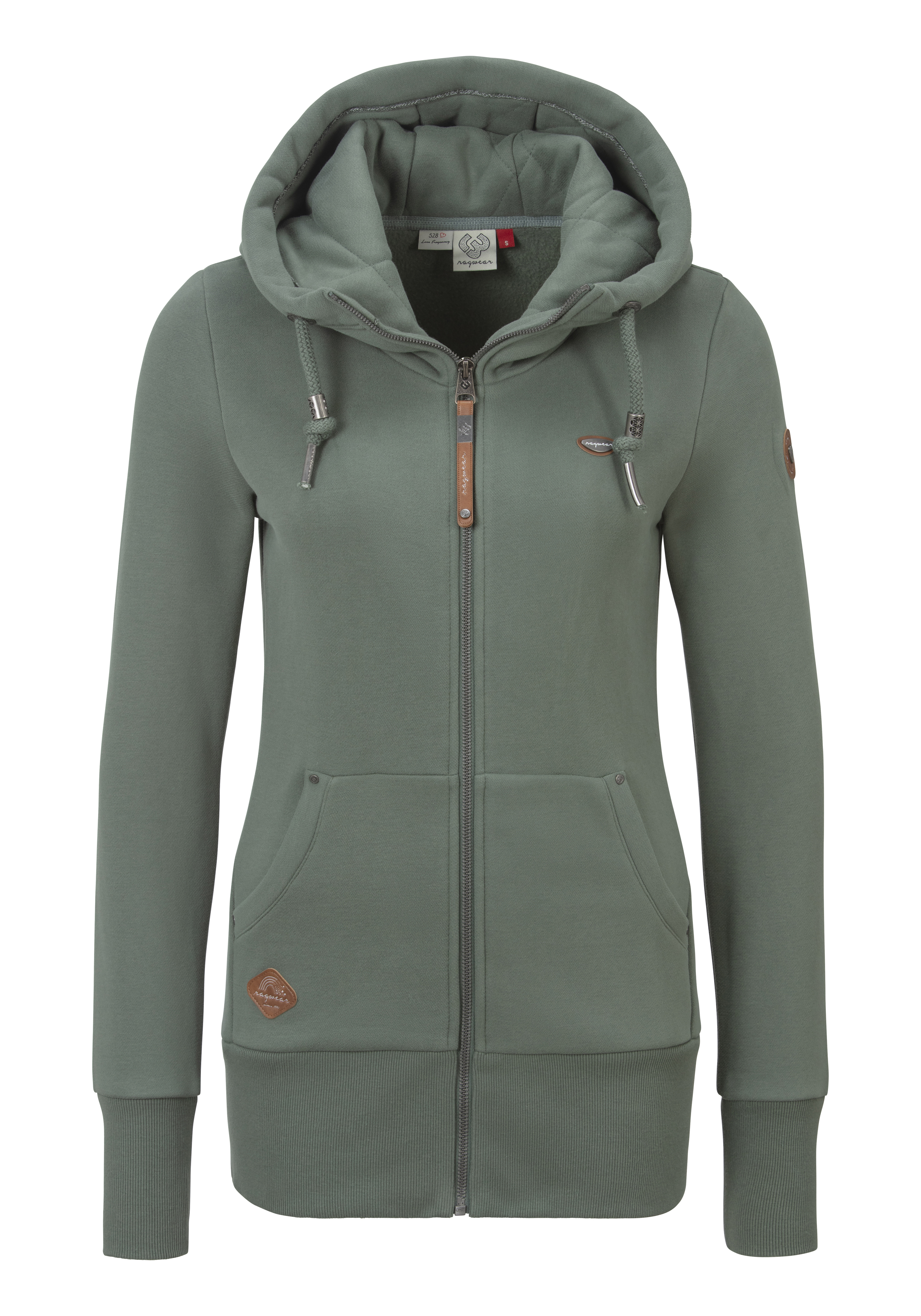 Sweat à Capuche Zippé Ragwear NESKA – Streetwear Vegan – Coupe Longue Pour Femme