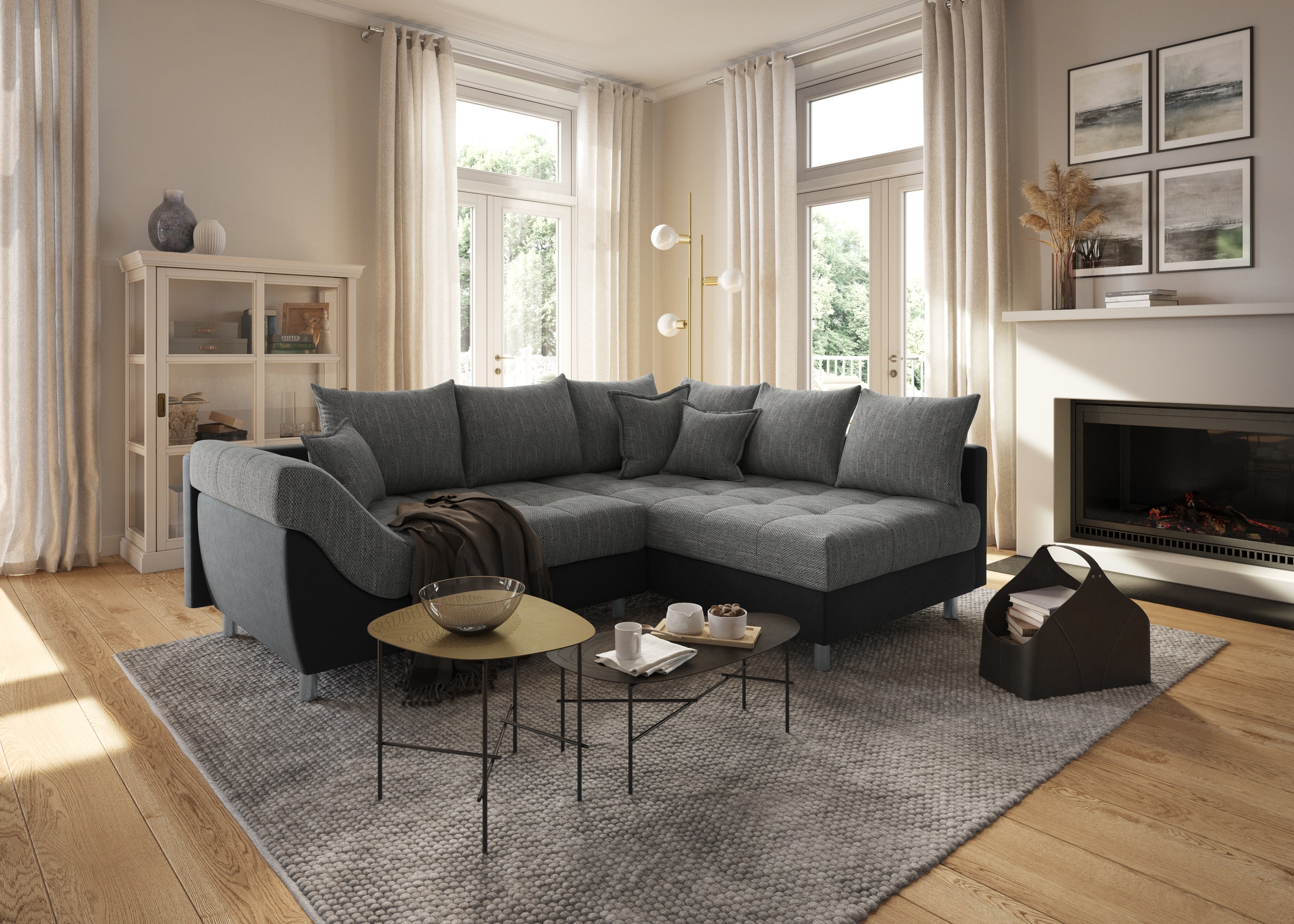COLLECTION AB Ecksofa Joseli, mit Zier- und Rückenkissen, komfortable Schan günstig online kaufen