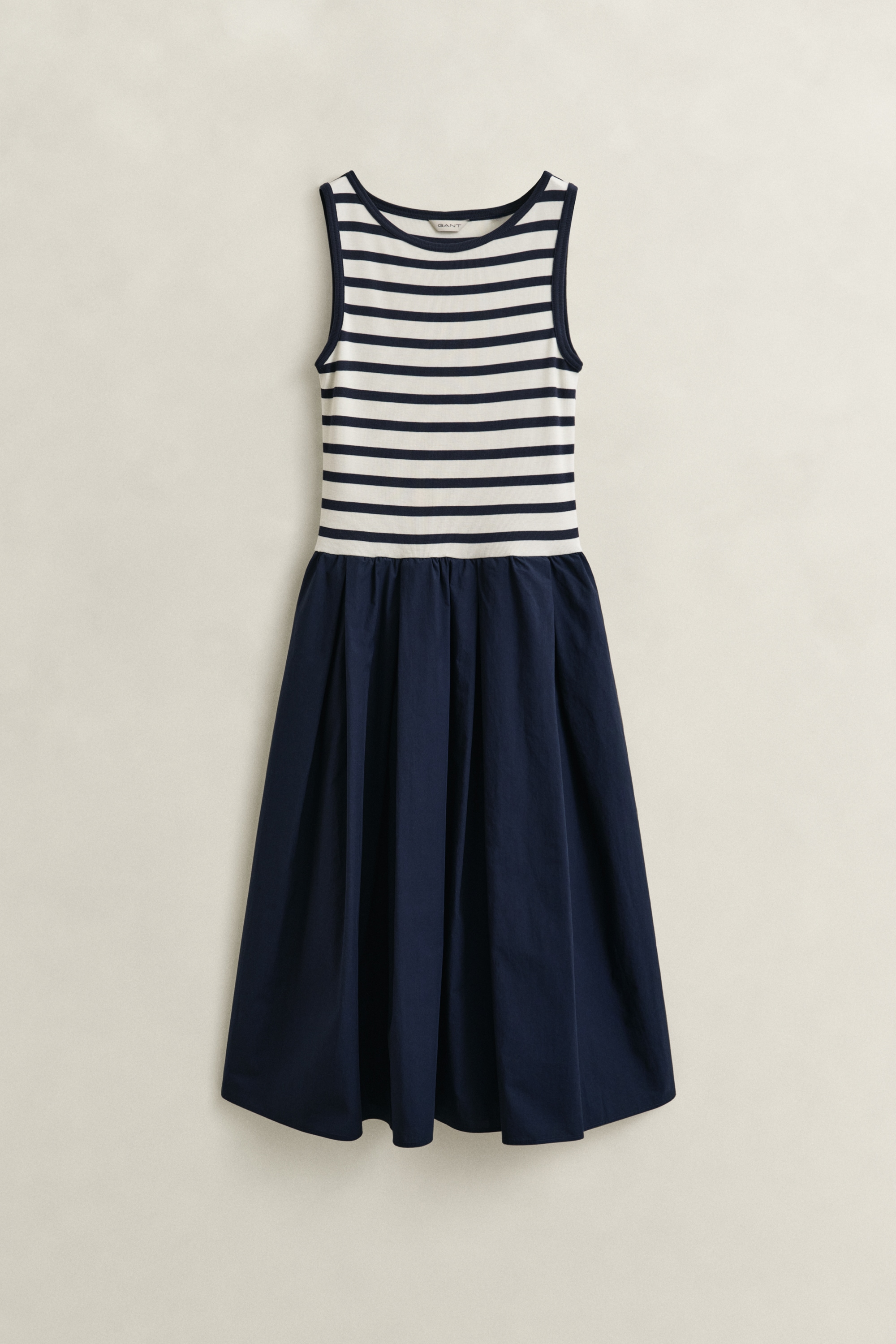 Gant Trägerkleid »JERSEY WOVEN COMBO« Seitennahttaschen Regular fit mit Rundhalsausschnitt