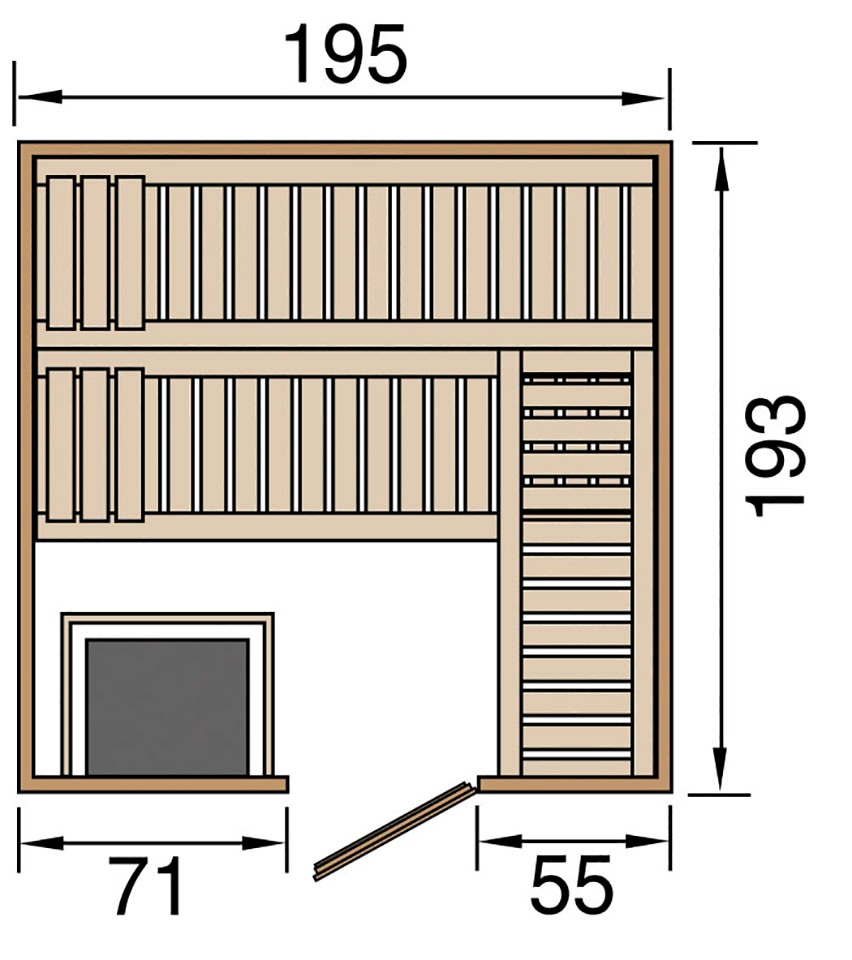 weka Sauna »Kemi« Set,  7,5 kW Bio-Ofen mit digitaler Steuerung
