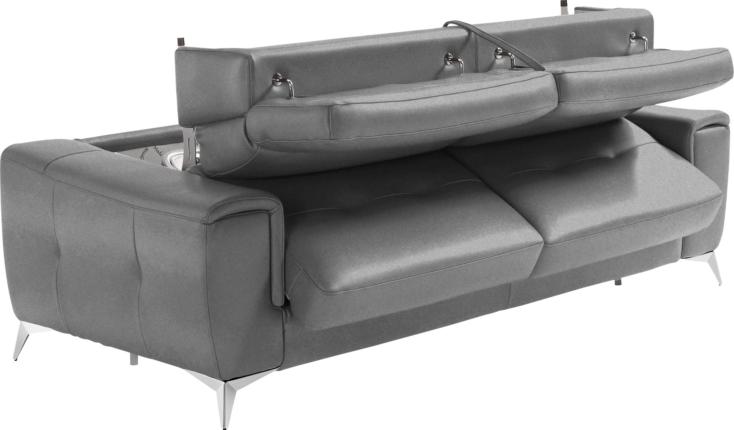 Egoitaliano Schlafsofa »Francine, Designsofa, Loungesofa mit Dauerschlaffunktion, Bettfunktion«, hochwertiger Metallbettrahmen & Matratze, Kopfteil manuell verstellbar