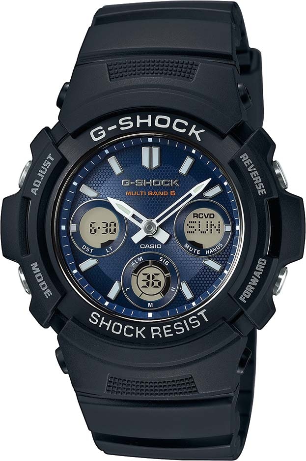 CASIO G-SHOCK Funkchronograph, Solaruhr, Armbanduhr,Herrenuhr,digital bis 20 bar wasserd.Resinarmband