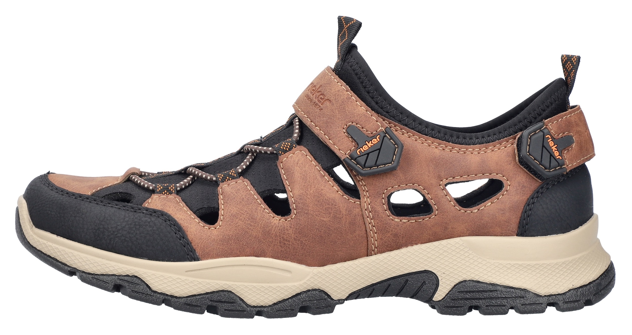 Rieker Slip-On Sneaker, Schlupfschuh, Trekkingschuh, Outdoorschuh mit luftigen Lochungen