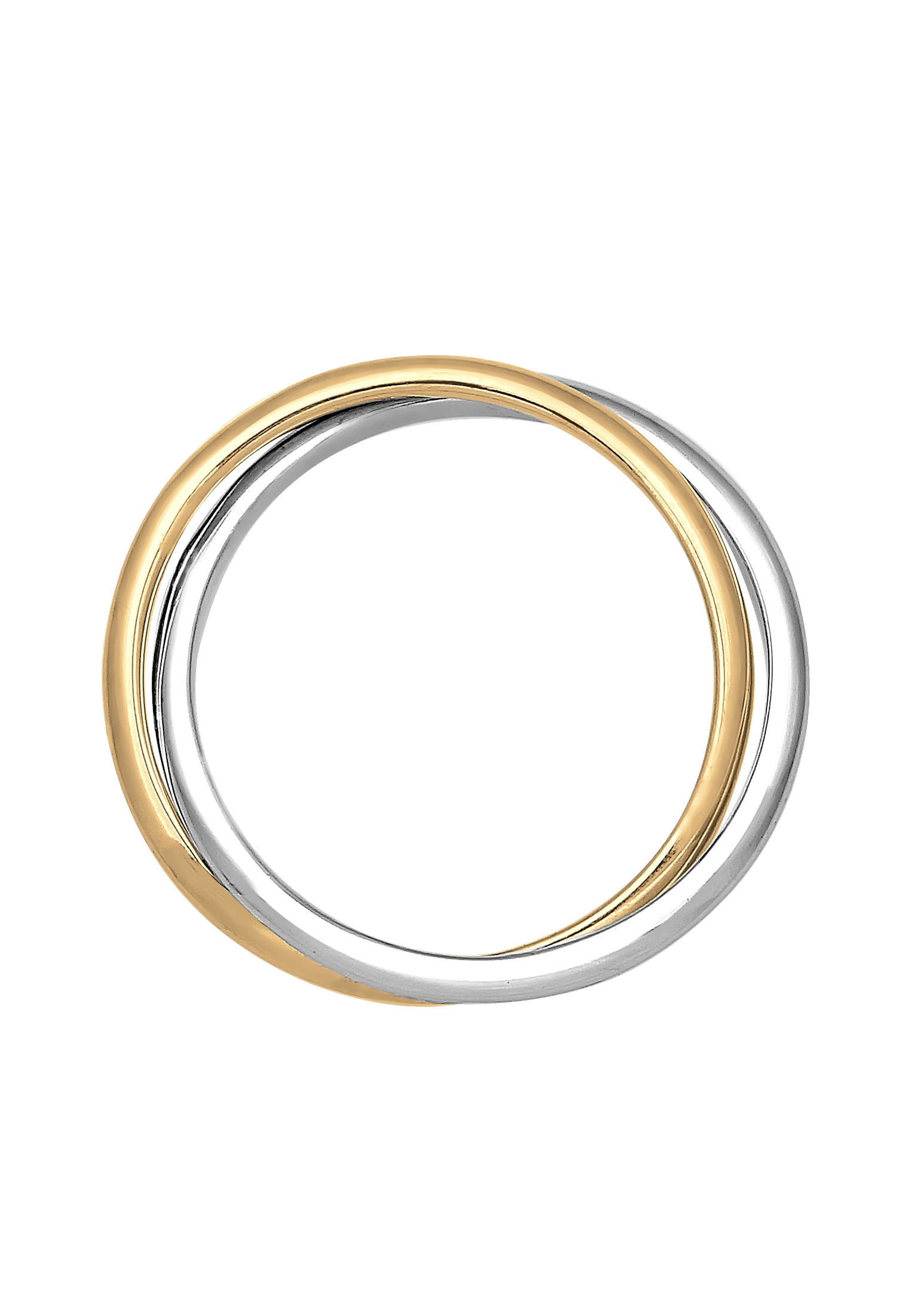 Elli Premium Fingerring »Wickelring Bi-Color Zeitlos 585 Gelbgold Weißgold«
