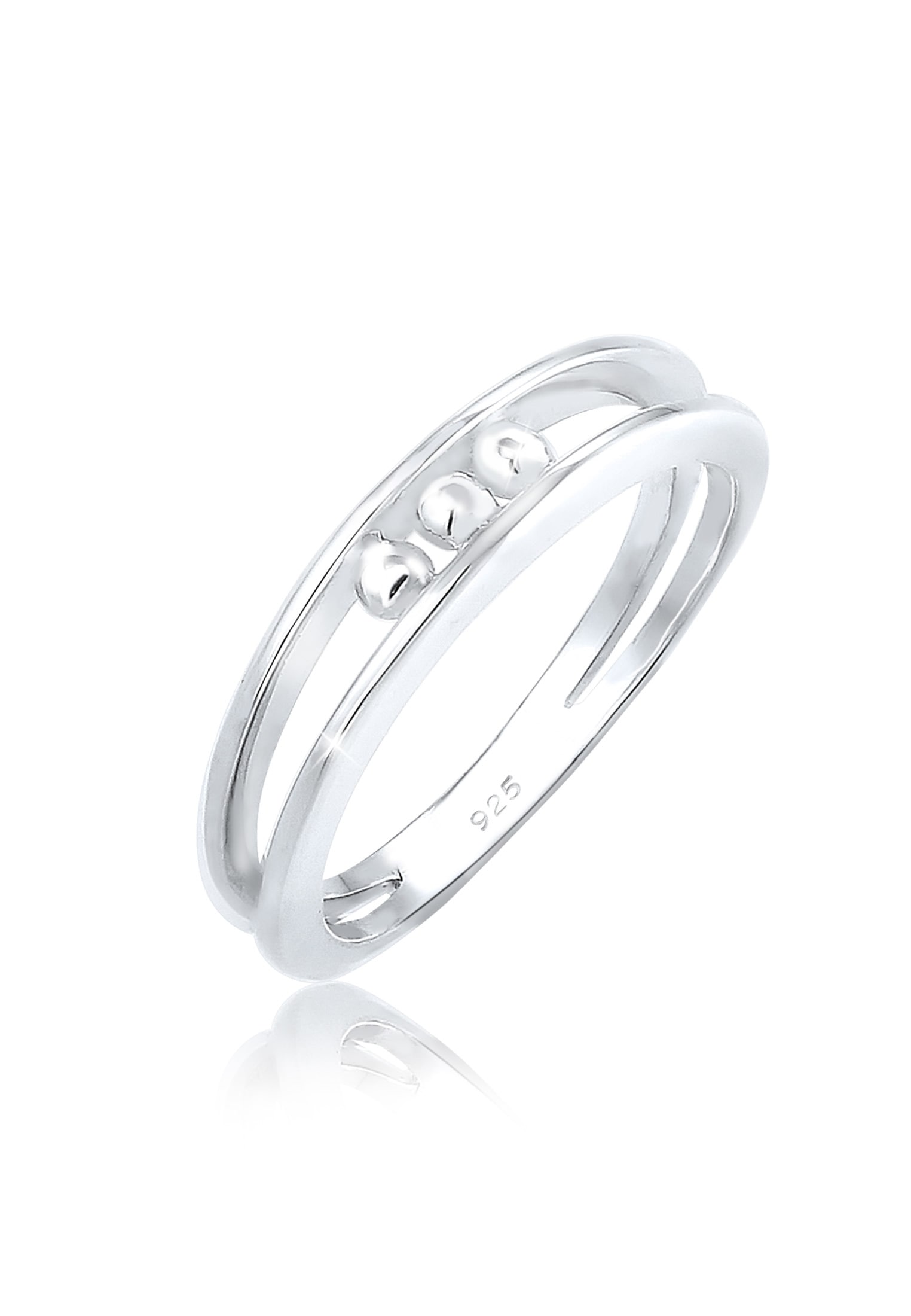 Elli Fingerring »Bandring Kugeln Geo Look Basic Zart 925er Silber«