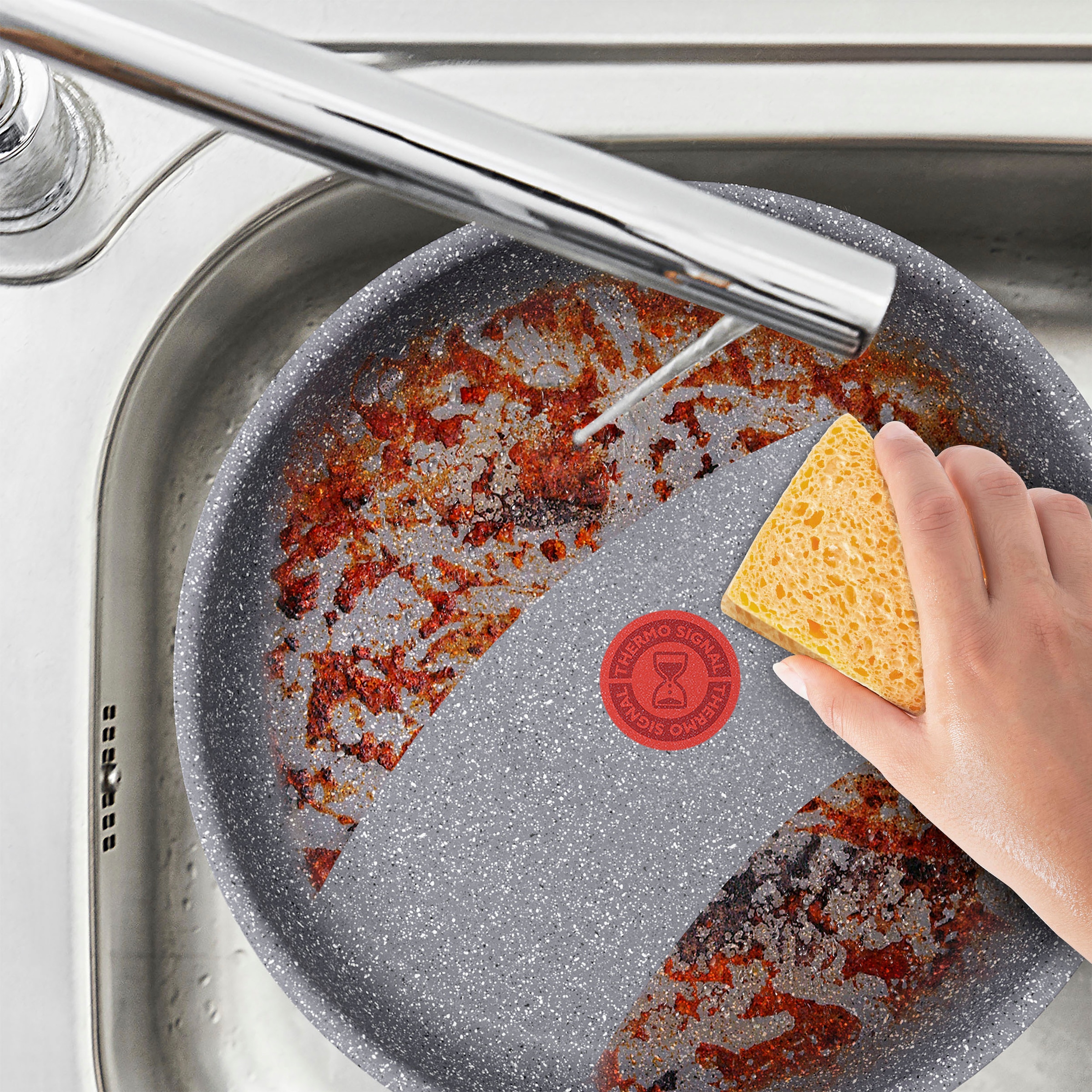 Tefal Pfannen-Set »Healthy Chef«, Aluminium, (Set, 2 tlg., je 1 Pfanne Ø 24 und 28 cm), Mineralia+ Antihaftversiegelung, Thermo-Signal, Induktion