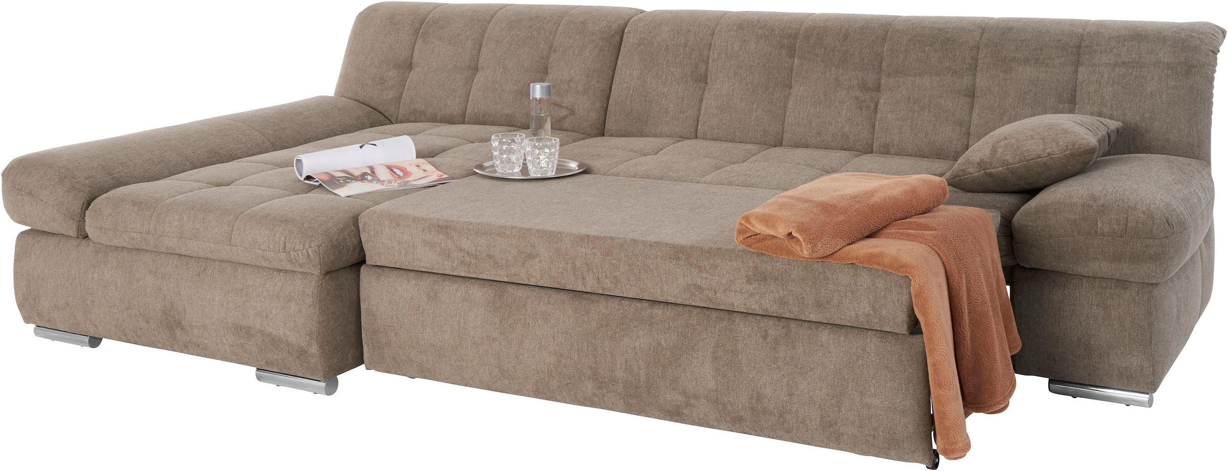 DOMO collection Ecksofa »Mona L-Form«, wahlweise mit Bettfunktion