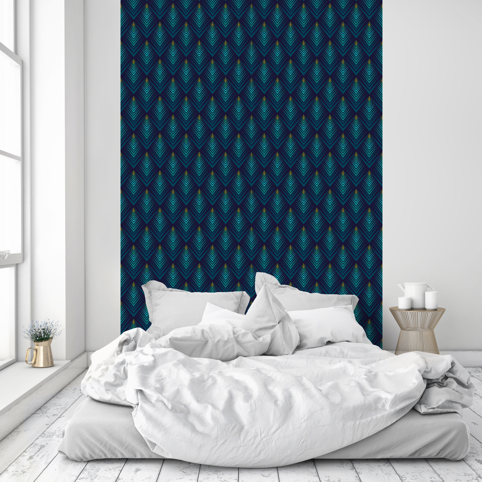 queence Vinyltapete »Lovis« Farbverlauf | abstrakt | bedruckt | gemustert glatt 90x250cm, selbstklebend, kinderleichte Anbringung, , Sticker