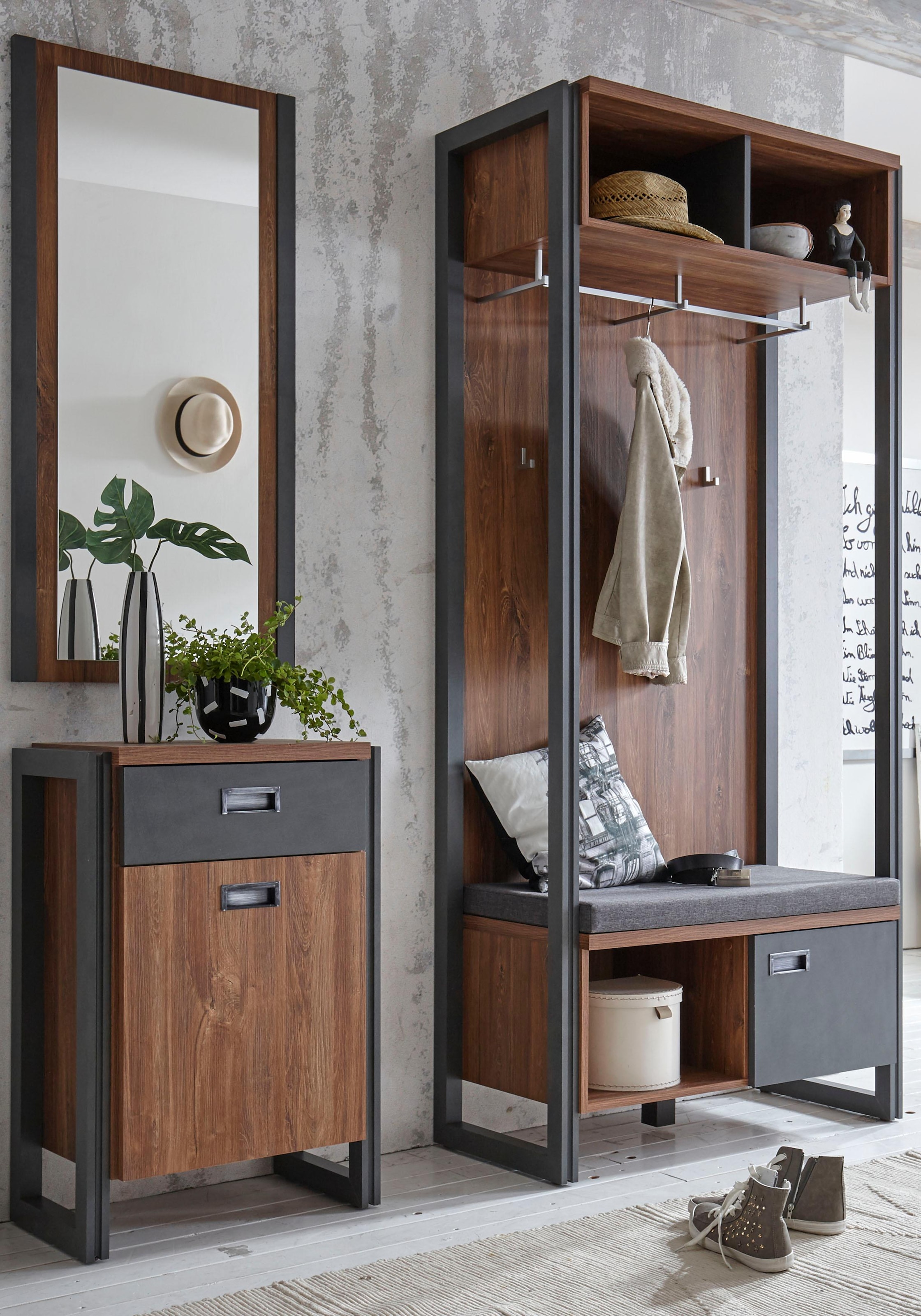 Industrial affaire 90 Look breit, online Garderobenschrank cm angesagten Home im »Detroit«, bestellen