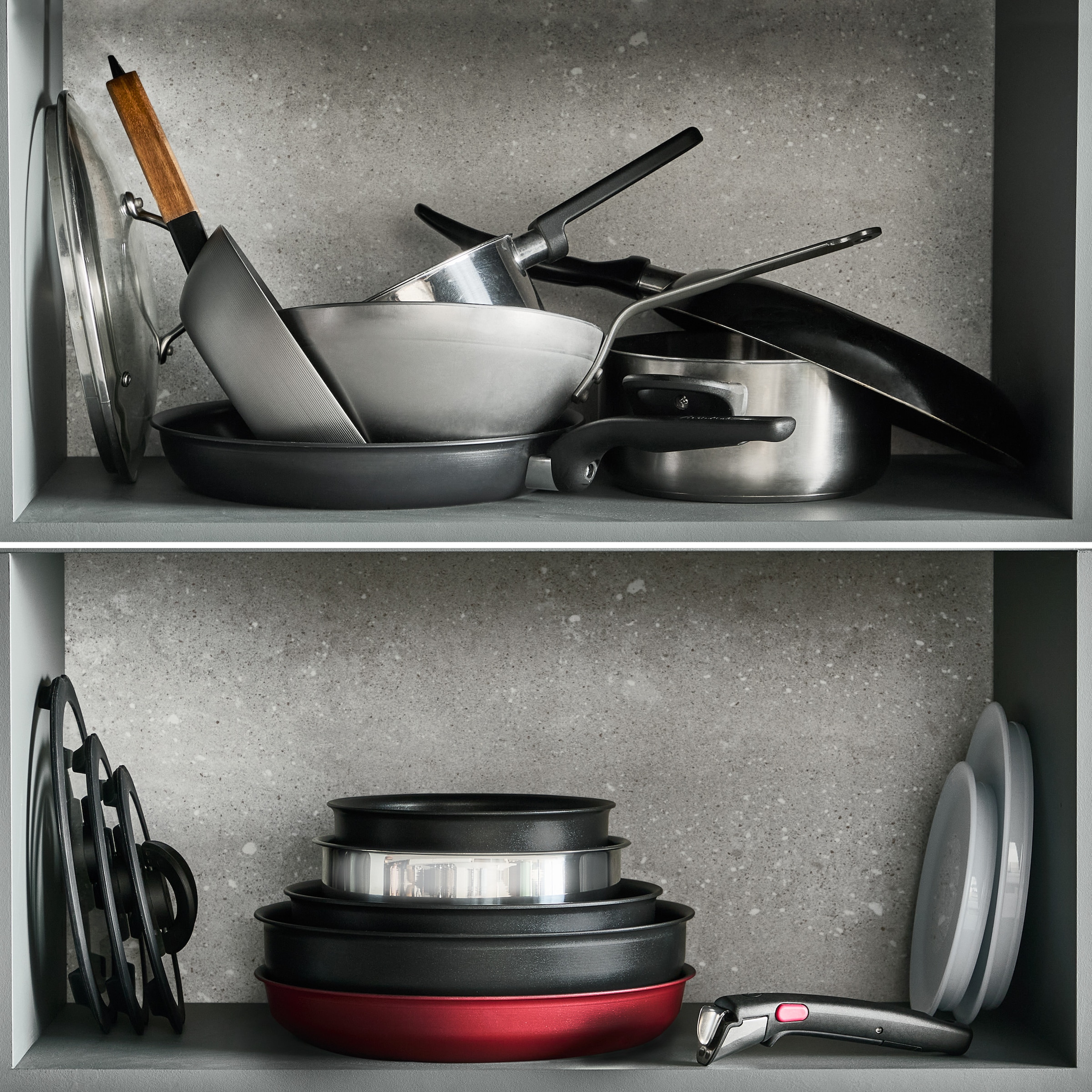 Tefal Schmorpfanne »Ingenio Excellence Fusion« Aluminium 1 tlg. abnehmbarer Ingenio-Griff, Thermo-Signal, stapelbar, Induktion