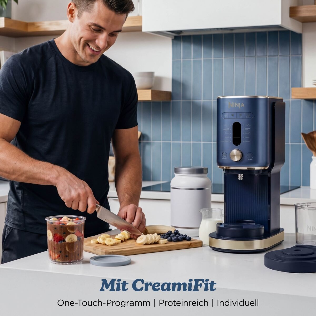 NINJA Eismaschine »NC601EU Ninja CREAMi XL 11-in-1 Ice Cream Maker – Navy« 1,42 l 800 W
