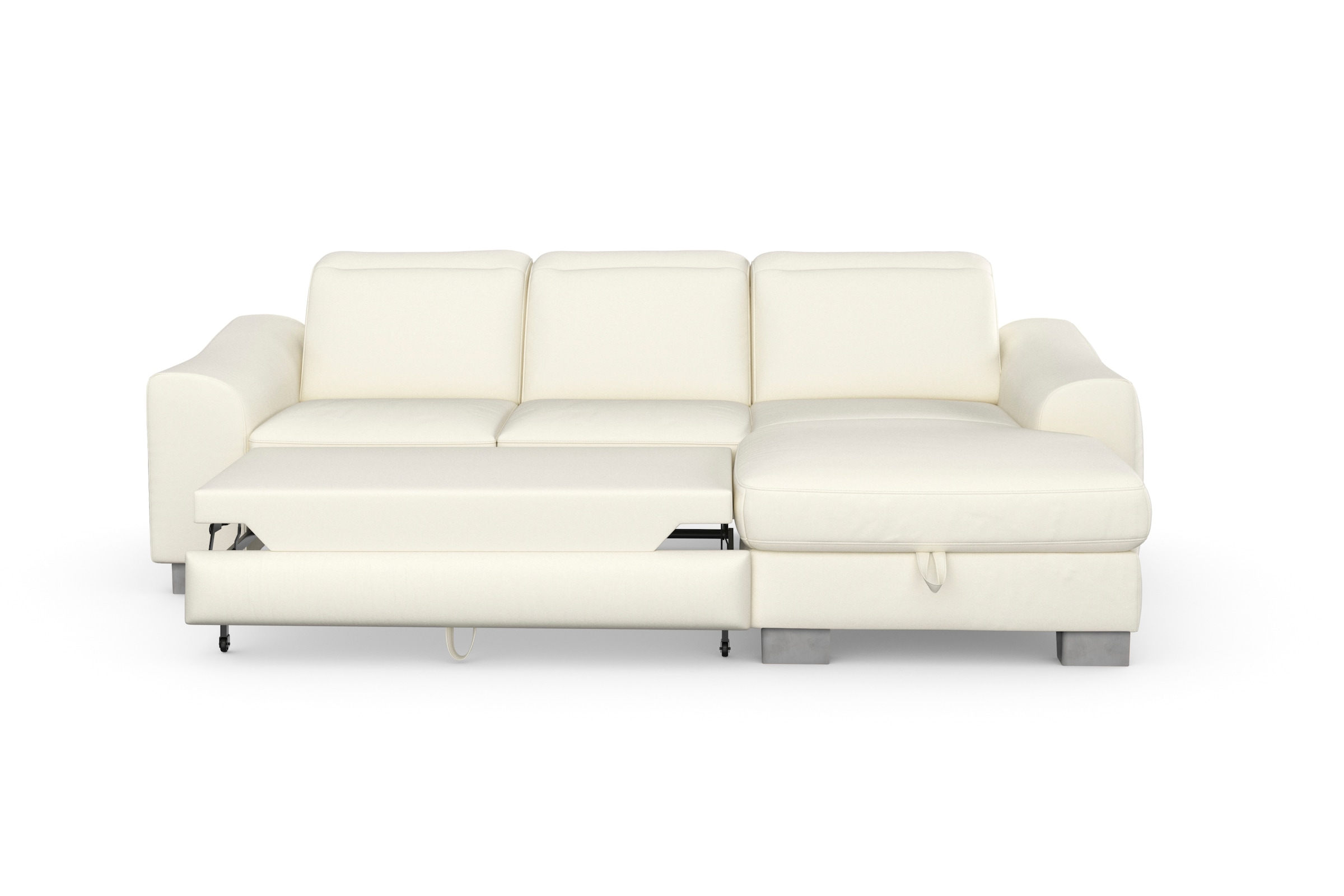 sit&more Ecksofa »Dundee L-Form«, mit Federkern und Edelstahlfüßen, wahlweise mit Kopfteilverstellung