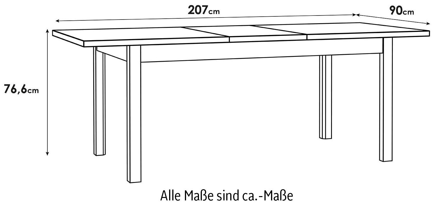 FORTE Esstisch, Ausziehbar 160-207 cm