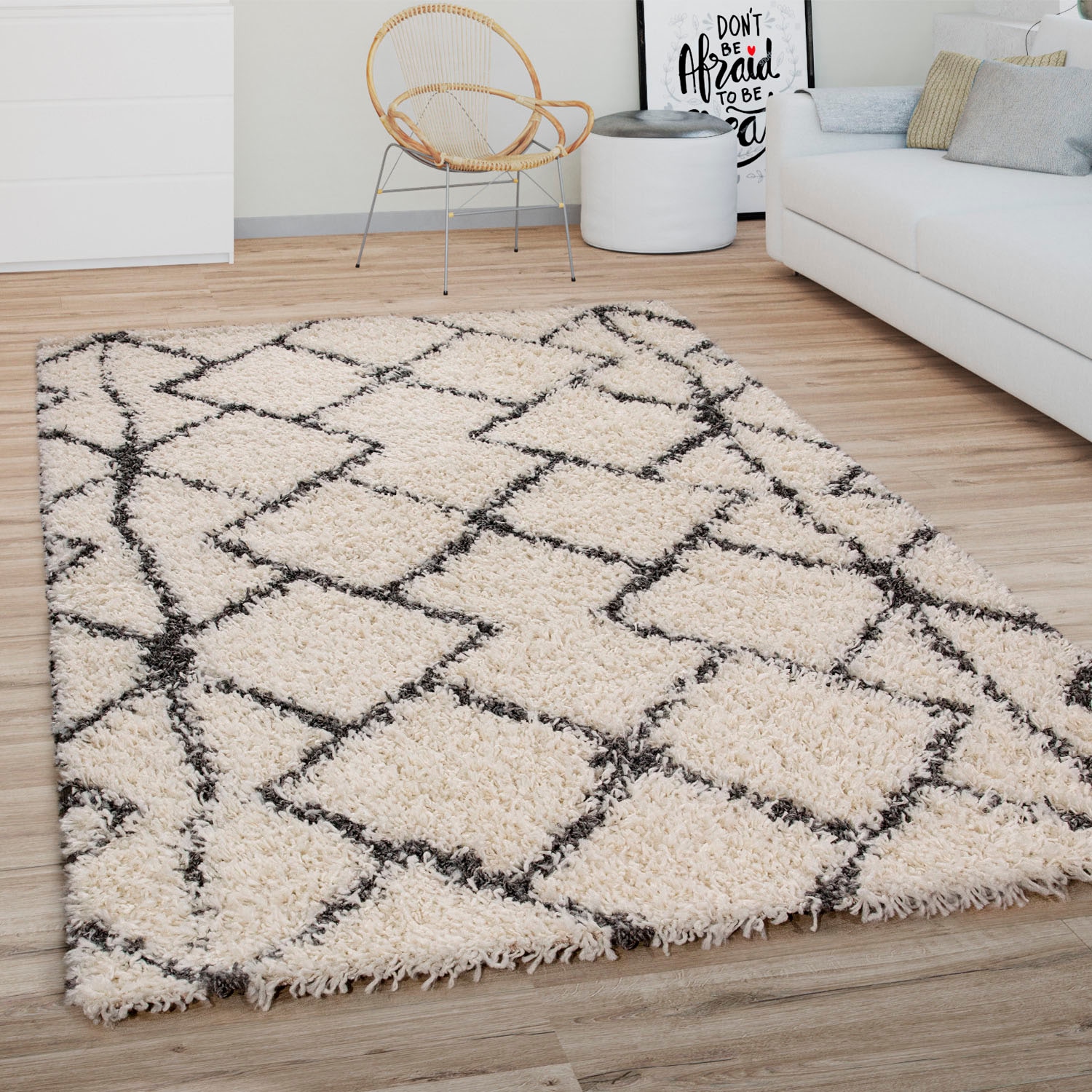 Paco Home Hochflor-Teppich »Kalmar 450«, rechteckig, 44 mm Höhe, Shaggy, Sc günstig online kaufen