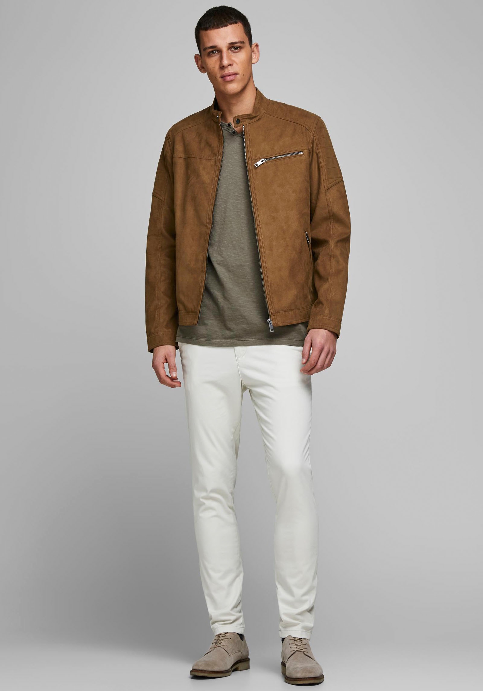 Jack & Jones Bikerjacke »ROCKY JACKET«, ohne Kapuze