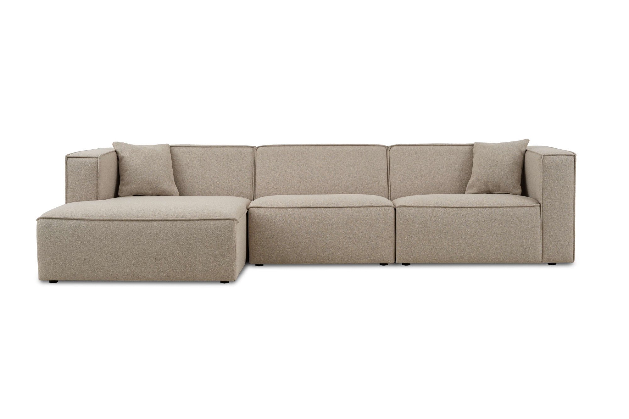 OTTO home Ecksofa »Tammie«, Breite 312 cm, Webstoff fein, bodentief, mit Wellenunterfederung