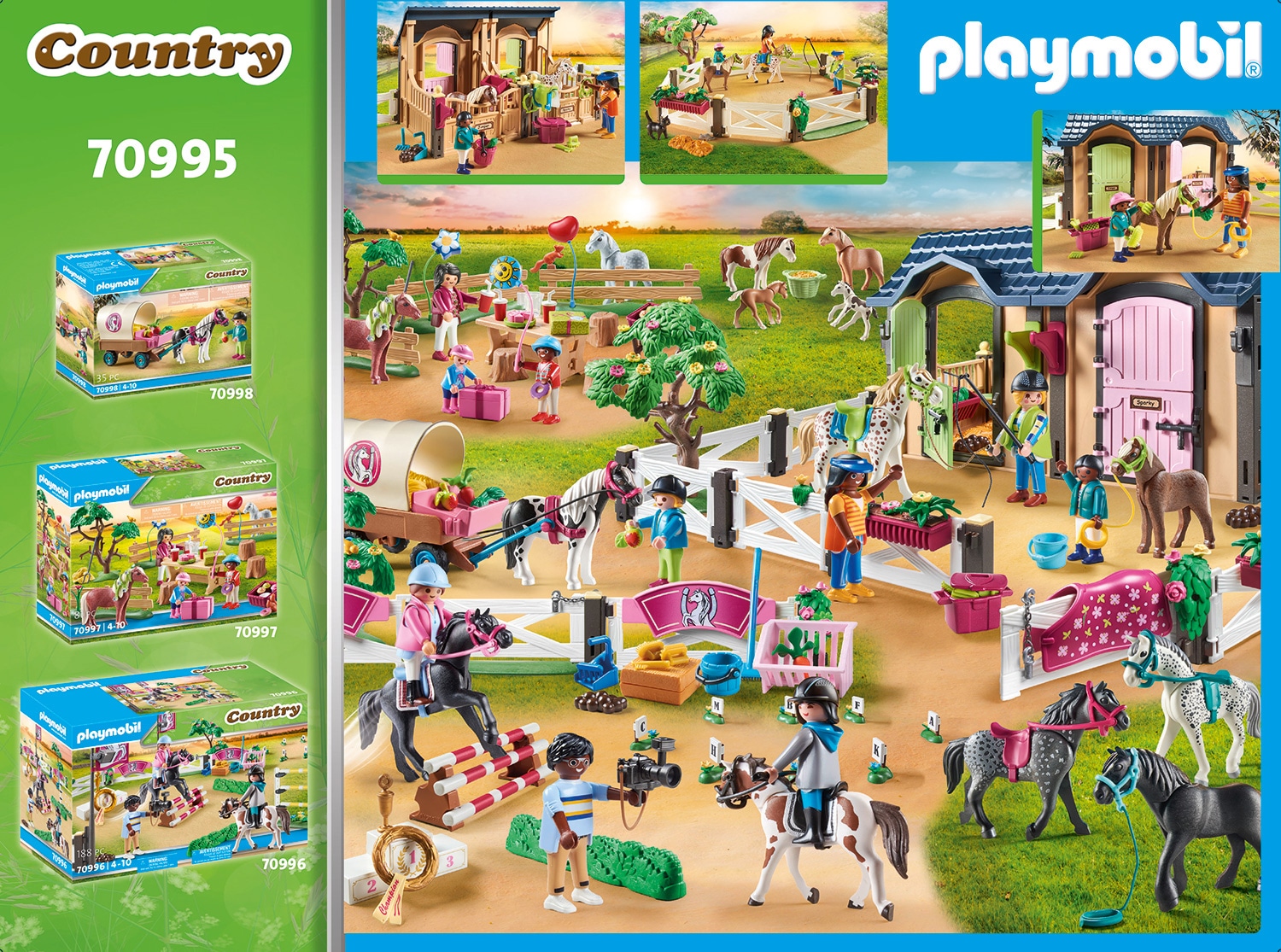 Playmobil® Konstruktions-Spielset »Reitunterricht mit Pferdeboxen (70995), Country«, (211 St.), Made in Germany