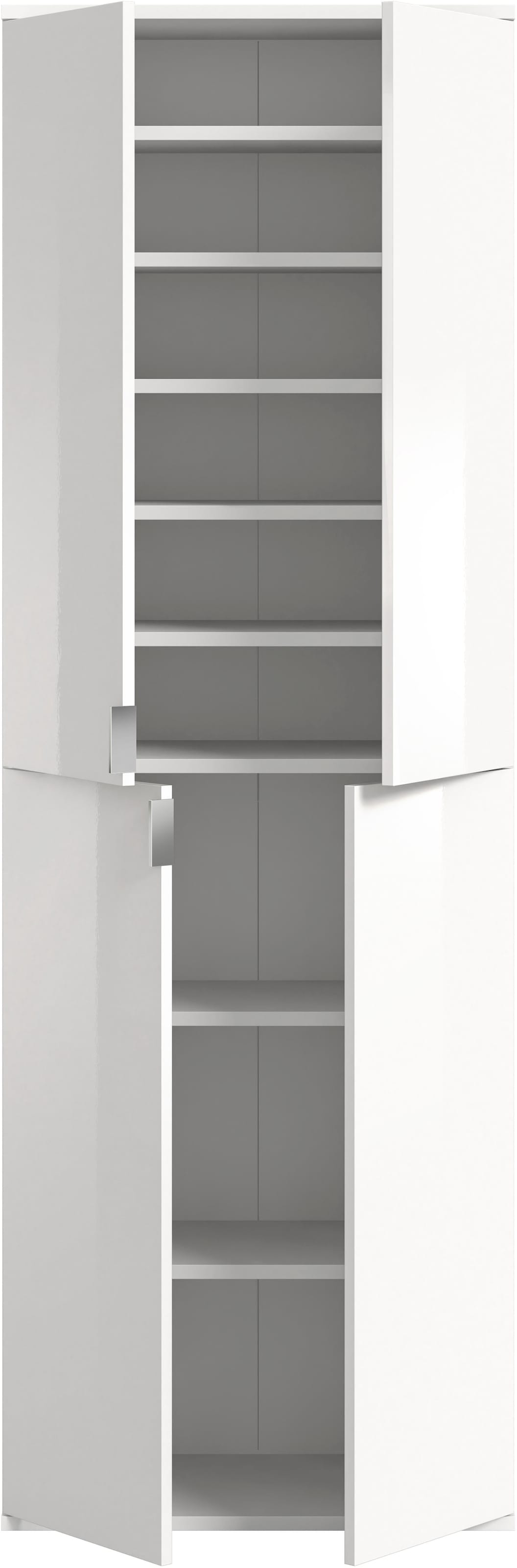 INOSIGN Garderoben-Set »Trondheim, Breite 122cm, best. aus 2 Schränken, 8 Türen, 18 Fächer«, (Set, 2 St.), inkl. ausziehbarer Kleiderstange, Garderobenschrank, Kleiderschrank