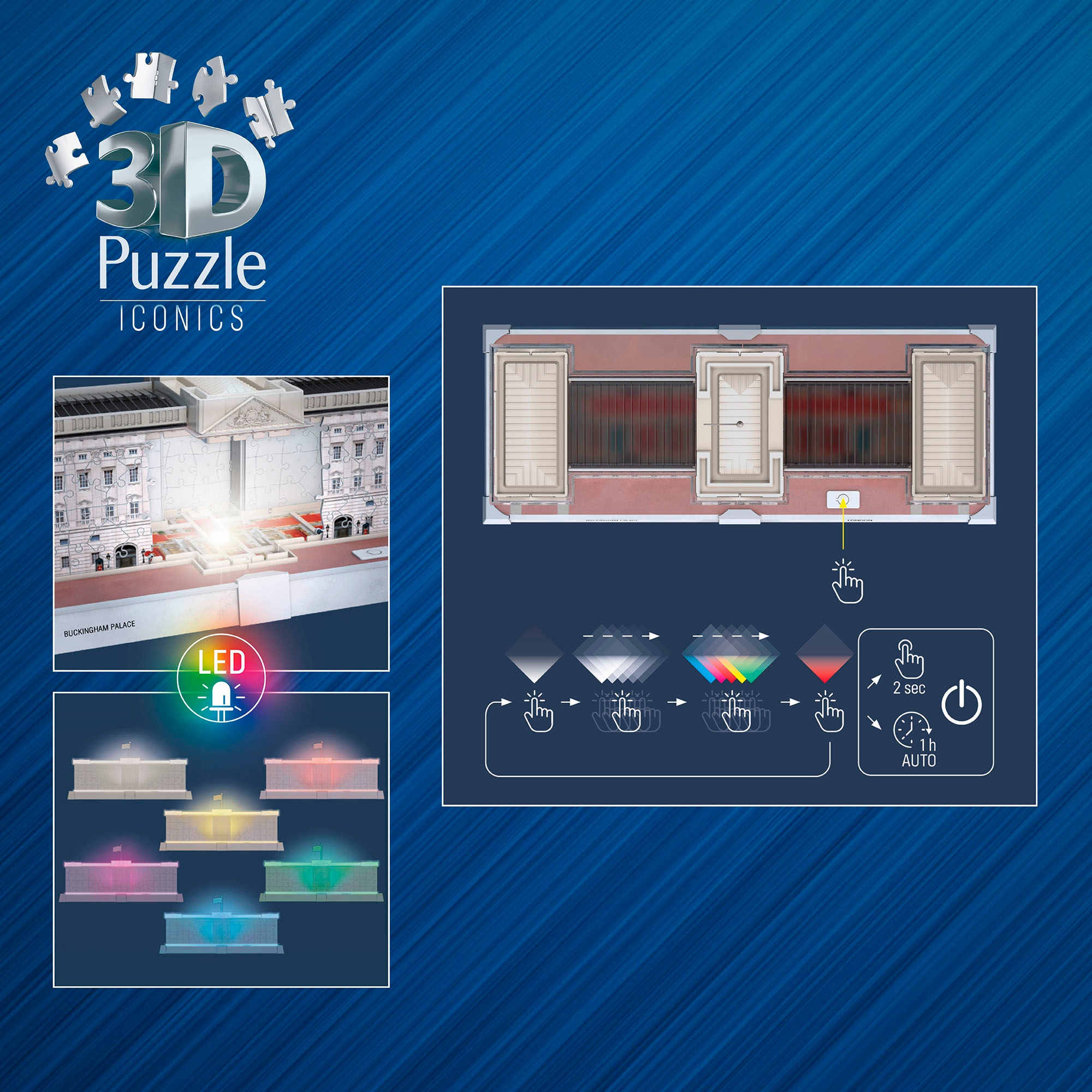Ravensburger 3D-Puzzle »Iconics: Buckingham Palace - mit Licht«, Made in Europe