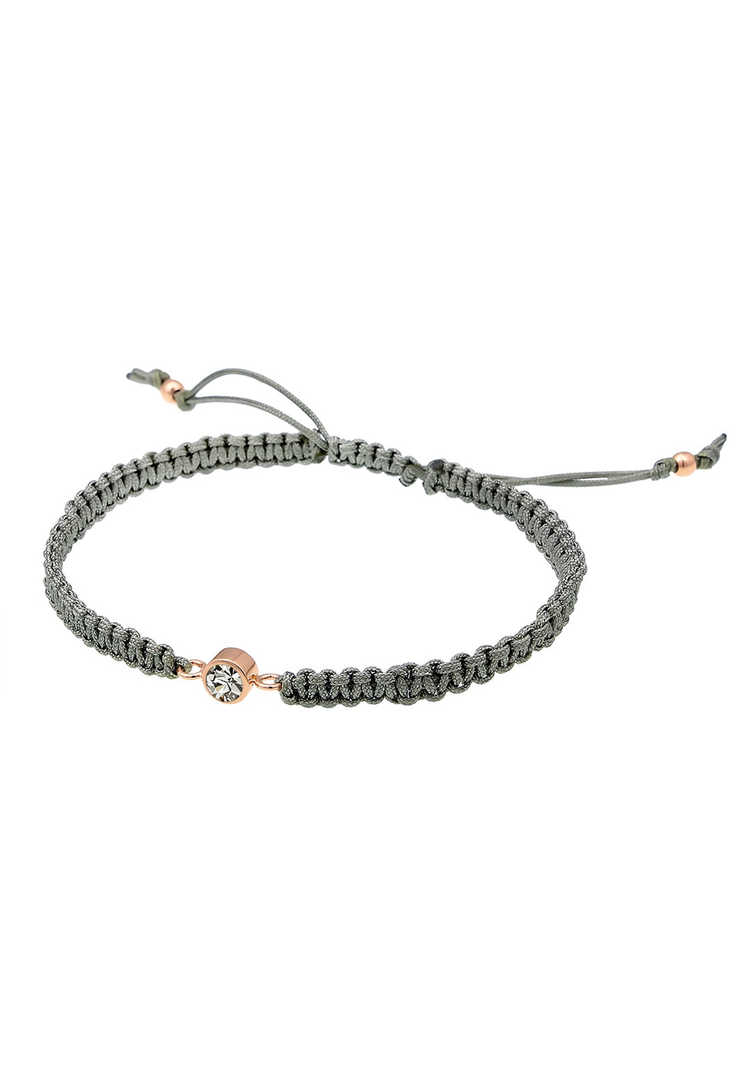 Elli Armband »Nylonband Glas Kristalle Weiß 925 Sterling Silber«