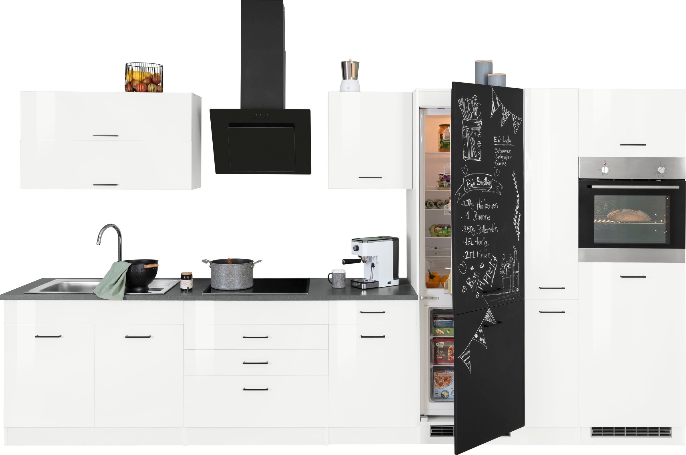 KOCHSTATION Küchenzeile »KS-Trier«, mit E-Geräten, Breite 380 cm