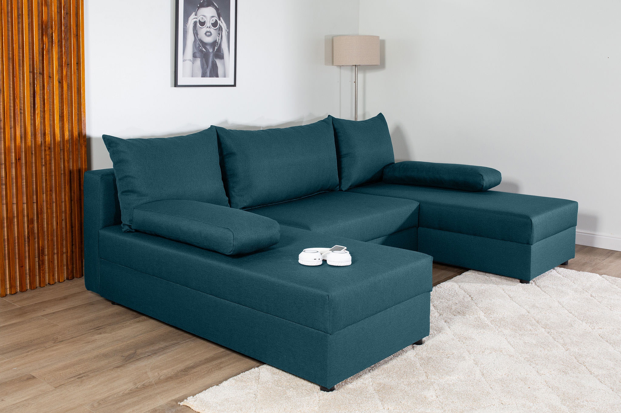 COLLECTION AB Wohnlandschaft »Pico U-Form«, Breite 220, ohne Armlehne mit Schlaffunktion, Bettkasten