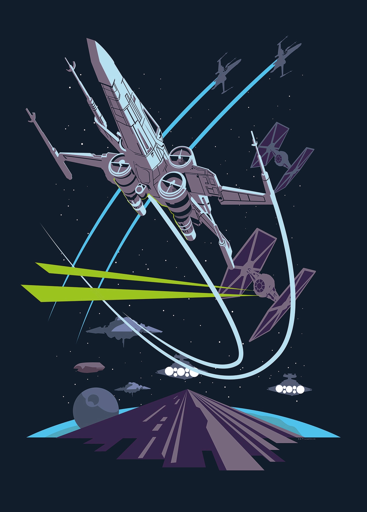 Komar Bild »Star Wars Classic Vector X-Wing«, Star Wars, (1 St.), Wandbild zur Dekoration im Kinderzimmer - ohne Rahmen
