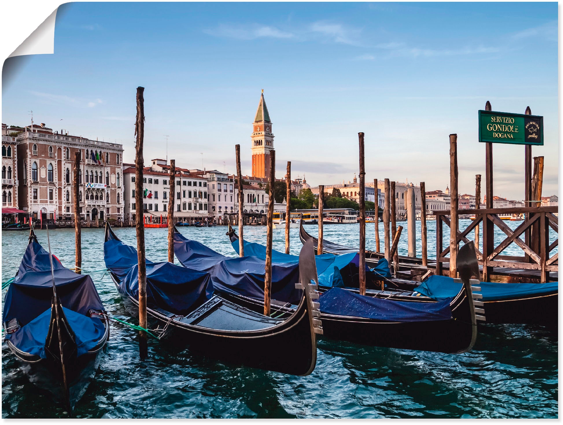 Artland Wandbild »Venedig & bestellen Wandaufkleber versch. Poster (1 oder online mit als Alubild, in St.), Grande Gondeln«, Schiffe, Größen Canal Boote Leinwandbild