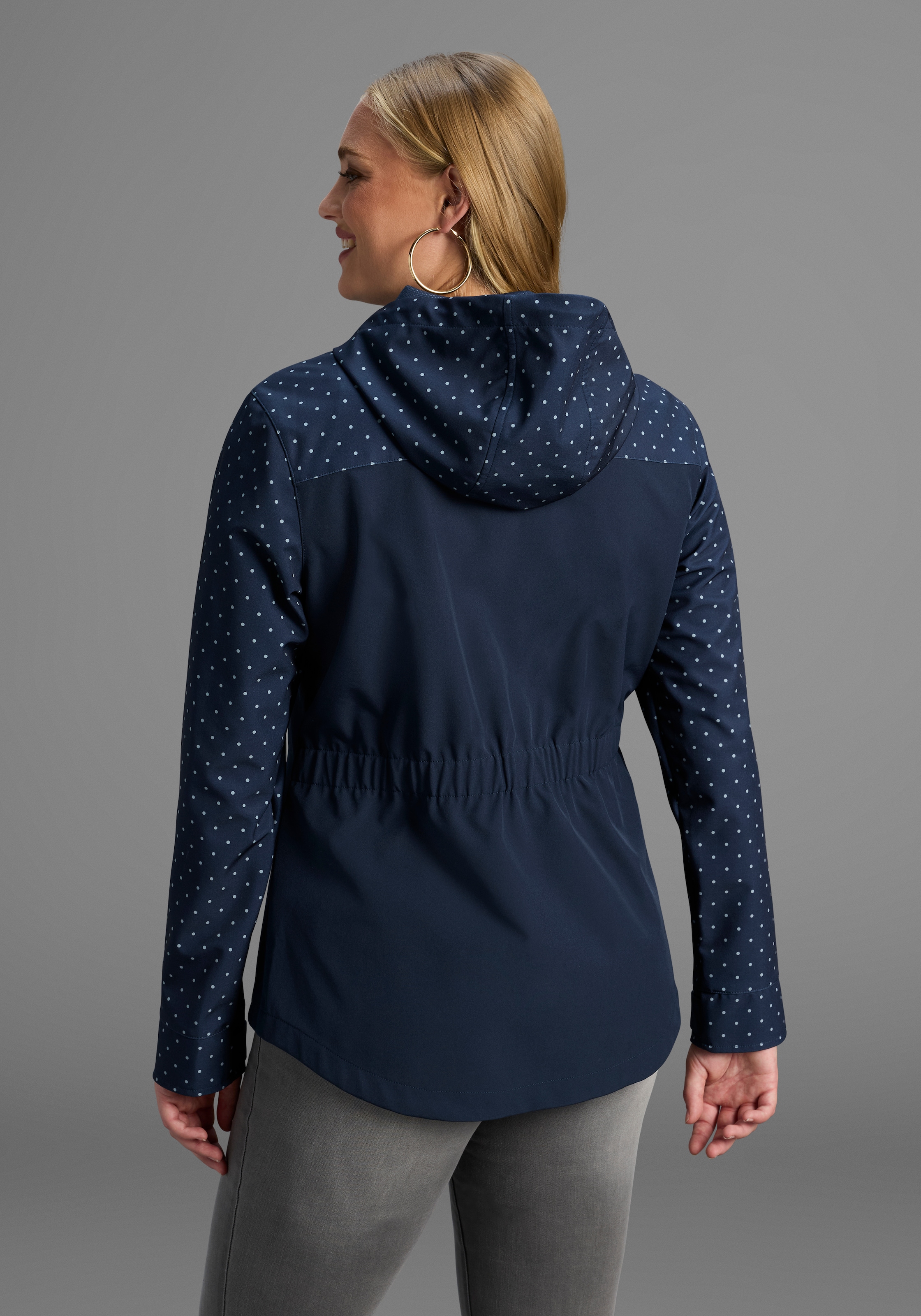 Polarino Softshelljacke mit Kapuze mit Druck, Übergangsjacke