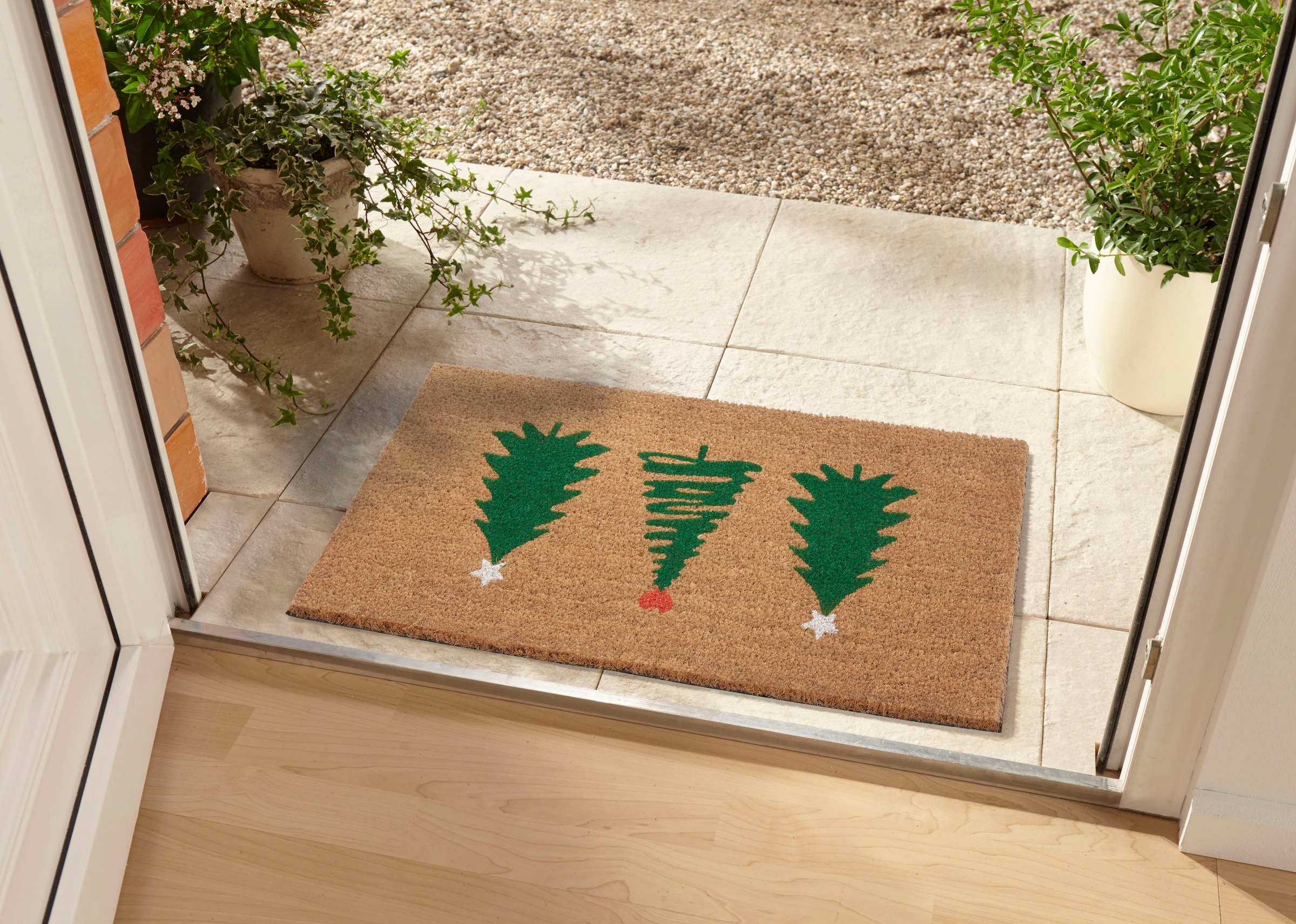 HANSE Home Fußmatte »Mix Mats Kokos Decorated Pine Trees«, rechteckig, 15 m günstig online kaufen