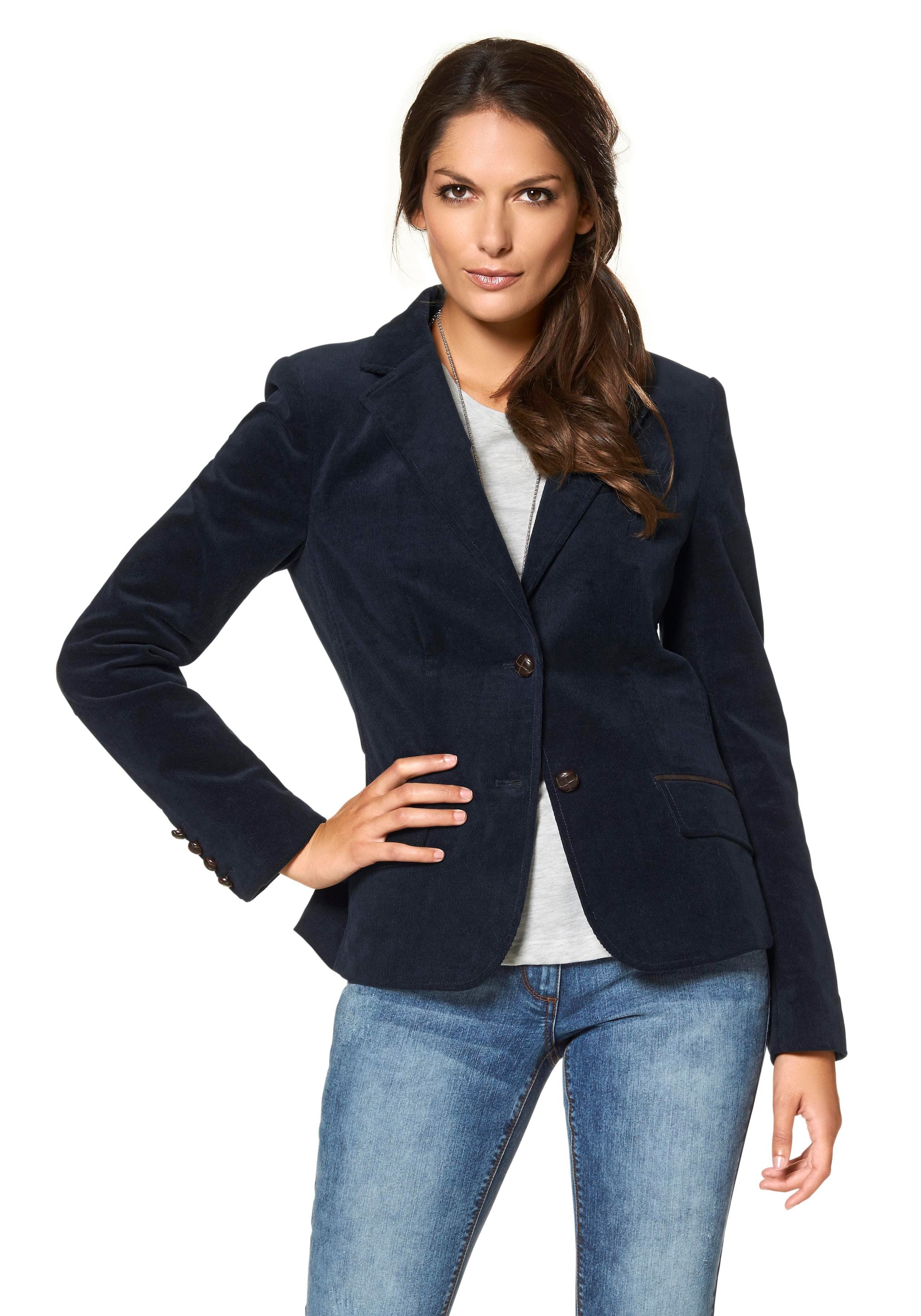 Aniston CASUAL bequem mit Jackenblazer, und Ärmelpatches kaufen Lederimitat-Einfassungen