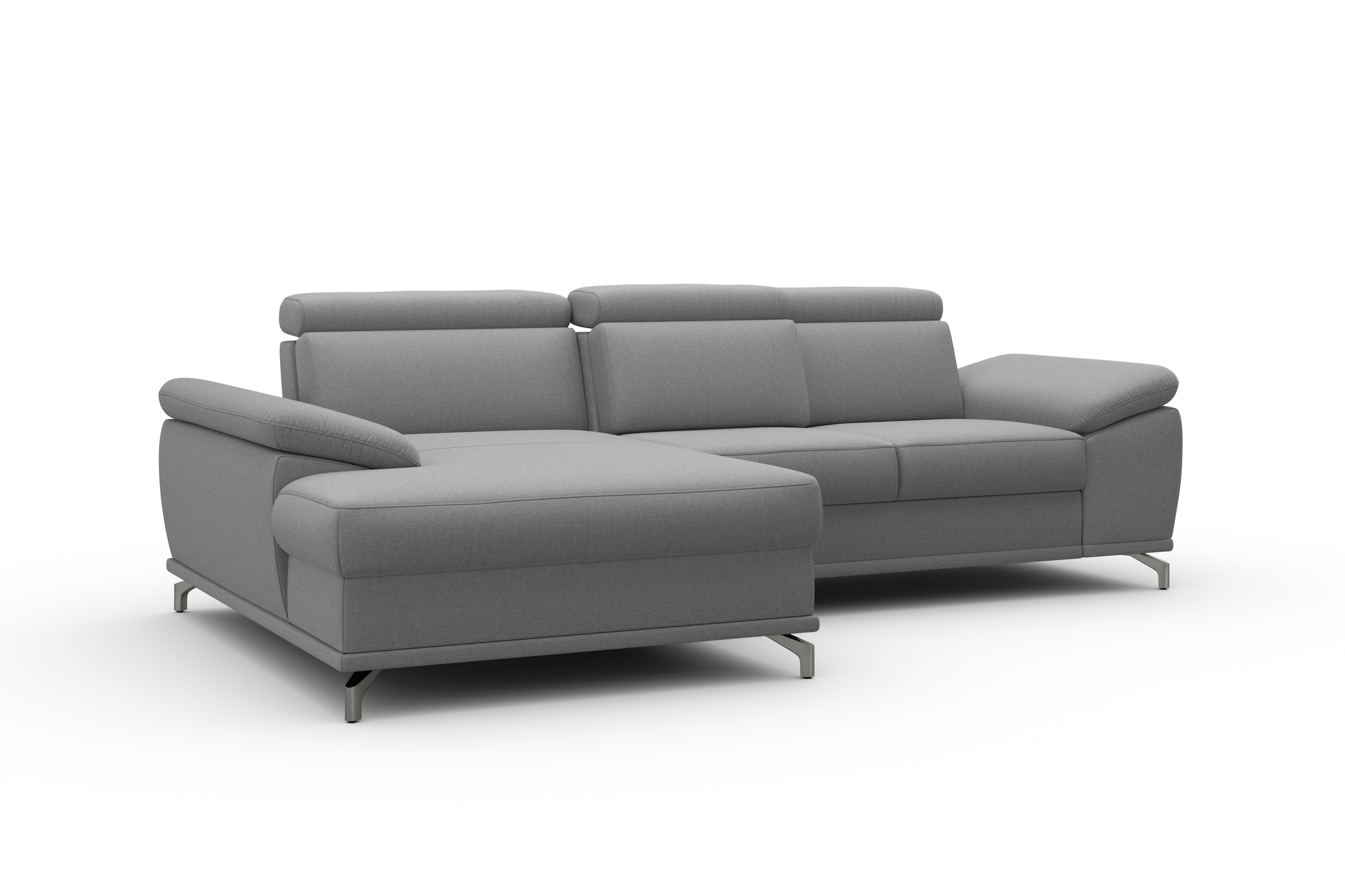 sit&more Ecksofa »Cabrio L-Form, mit Sitztiefenverstellung, Arm- und Kopfteilverstellung«, 2 Nierenkissen, Federkern, optional Bettfunktion und Stauraum