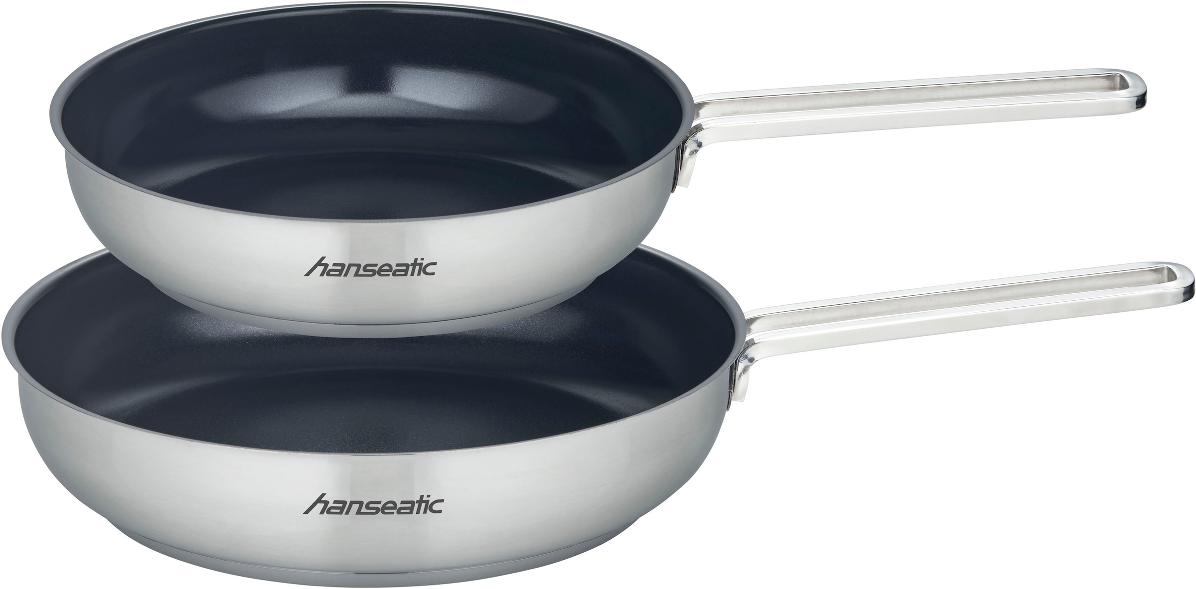 Pfannen-Set »hanseatic«, Edelstahl 18/10, (Set, 2 tlg., je 1x Pfanne 24 cm, 2,2 l; 28...