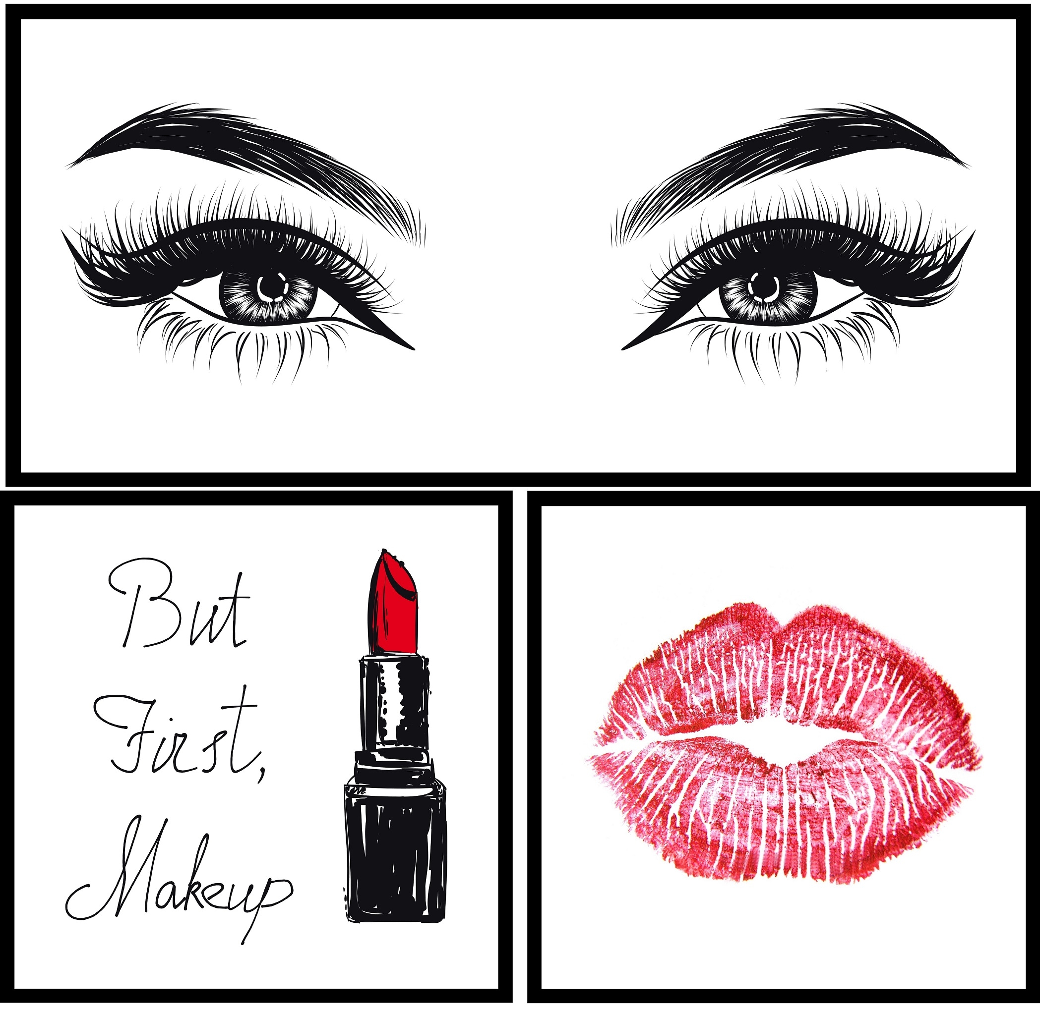 Bönninghoff Bild mit Rahmen »Make-Up, Beauty«, Sprüche, (Set, 1 St.), BxH: günstig online kaufen