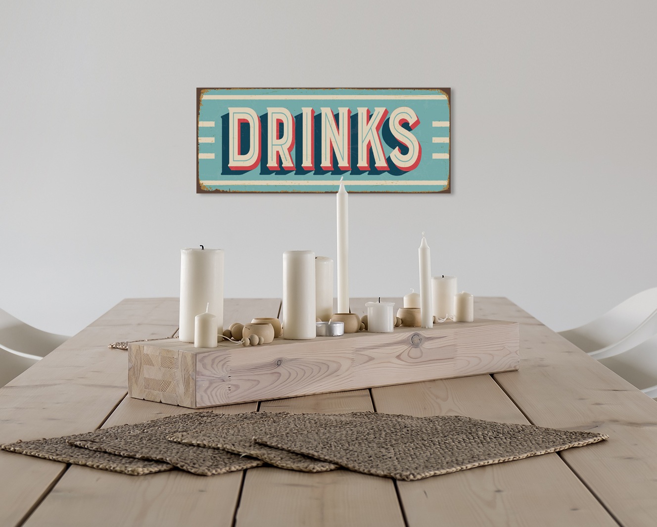queence Metallbild »DRINKS« Sprüche & Texte Schriftzug, Stahlschilder günstig online kaufen