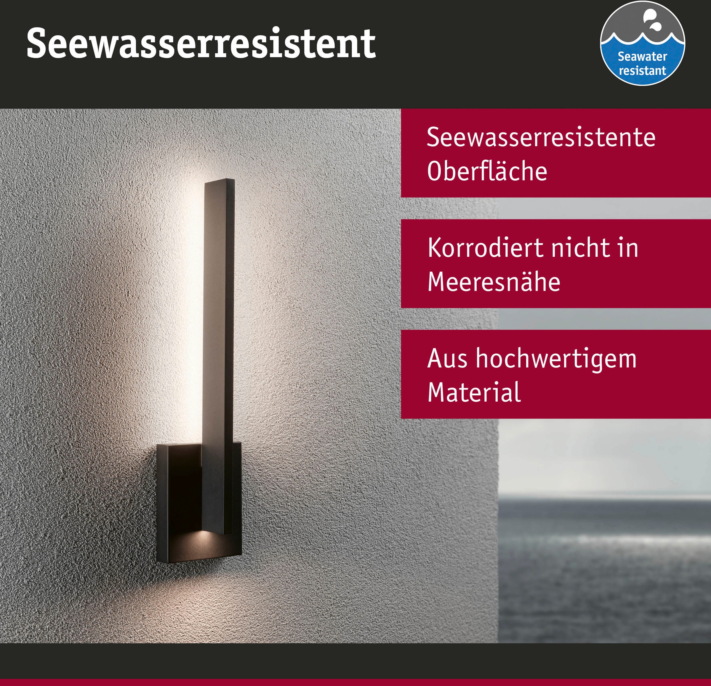 Paulmann LED Außen-Wandleuchte »Outdoor 230V Levka 13,5W IP44 3000K anthrazit« Warmweiß Outdoor 230V Levka 13,5W IP44 3000K anthrazit