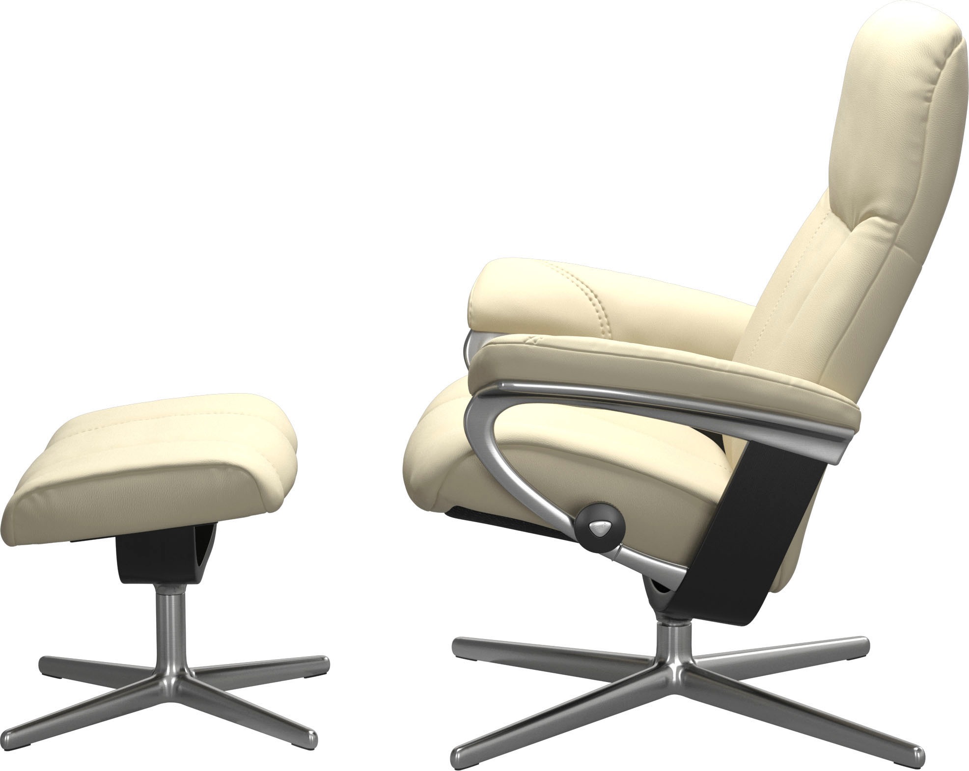 Stressless® Relaxsessel »Consul«, (Set, Relaxsessel mit Hocker), mit Hocker, mit Cross Base, Größe S, M & L, Holzakzent Schwarz