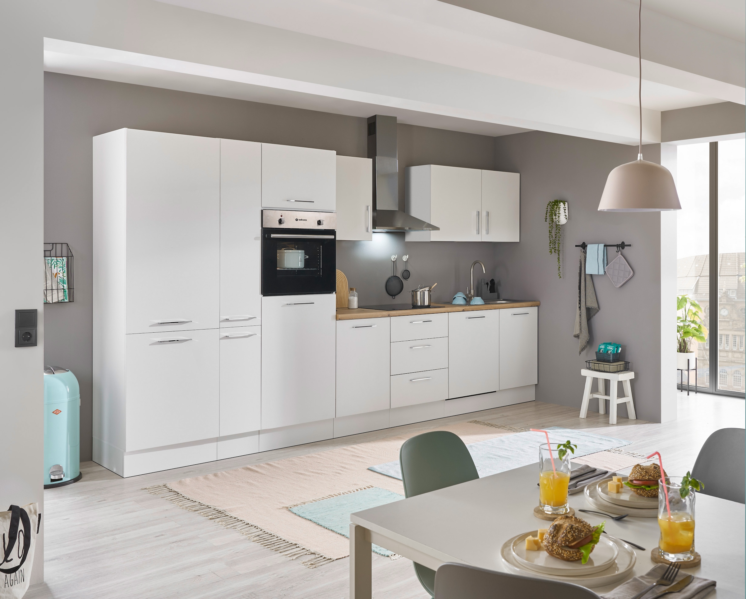 BASIC by Balculina Küchenzeile »Turin«, Breite 370 cm, wahlweise mit E-Geräten