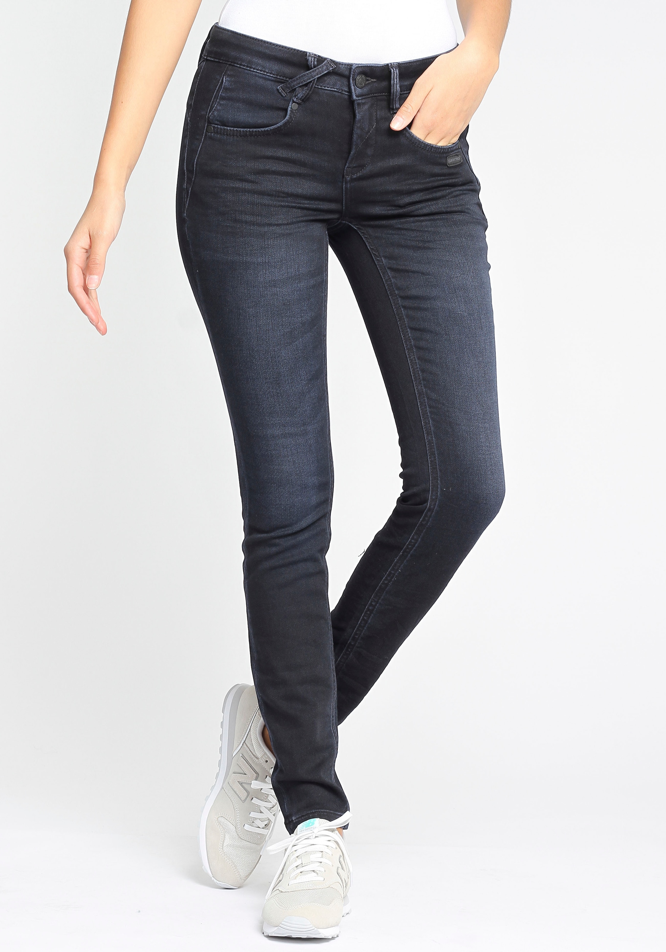 GANG Skinny-fit-Jeans »94NELE«, mit gekreuzten Gürtelschlaufen vorne am  Bund kaufen
