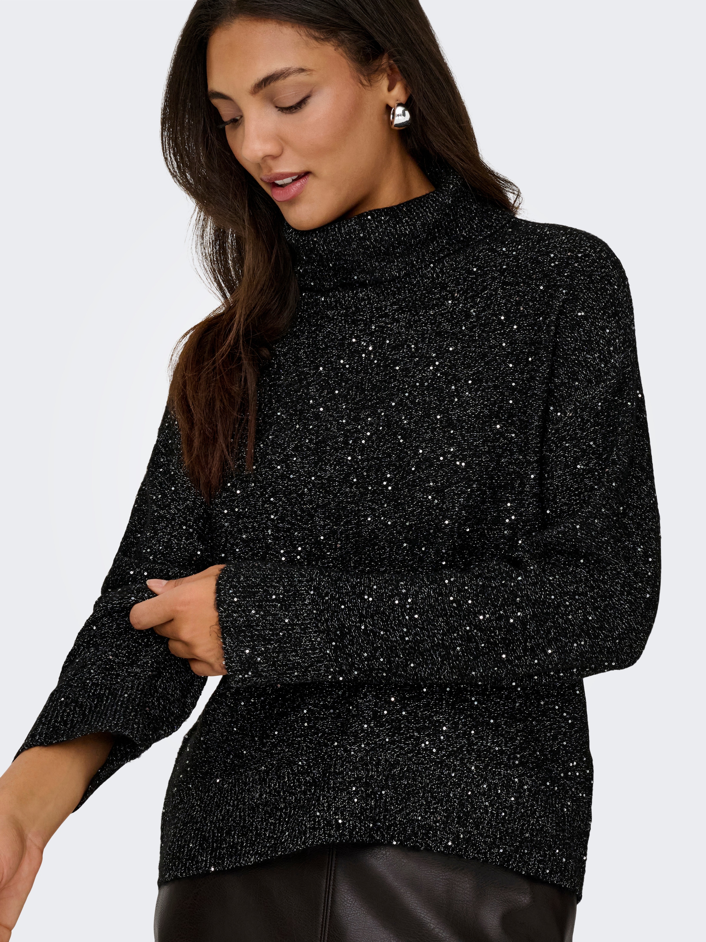 ONLY Rollkragenpullover »ONLARIZONA LS SEQUINS ROLLNECK PULL KNT«