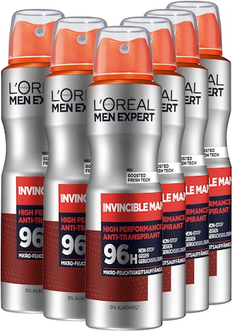 L'ORÉAL PARIS MEN EXPERT Deo-Spray »Deo Spray Invincible Man 96h«, (Packung), 5+1 kaufen