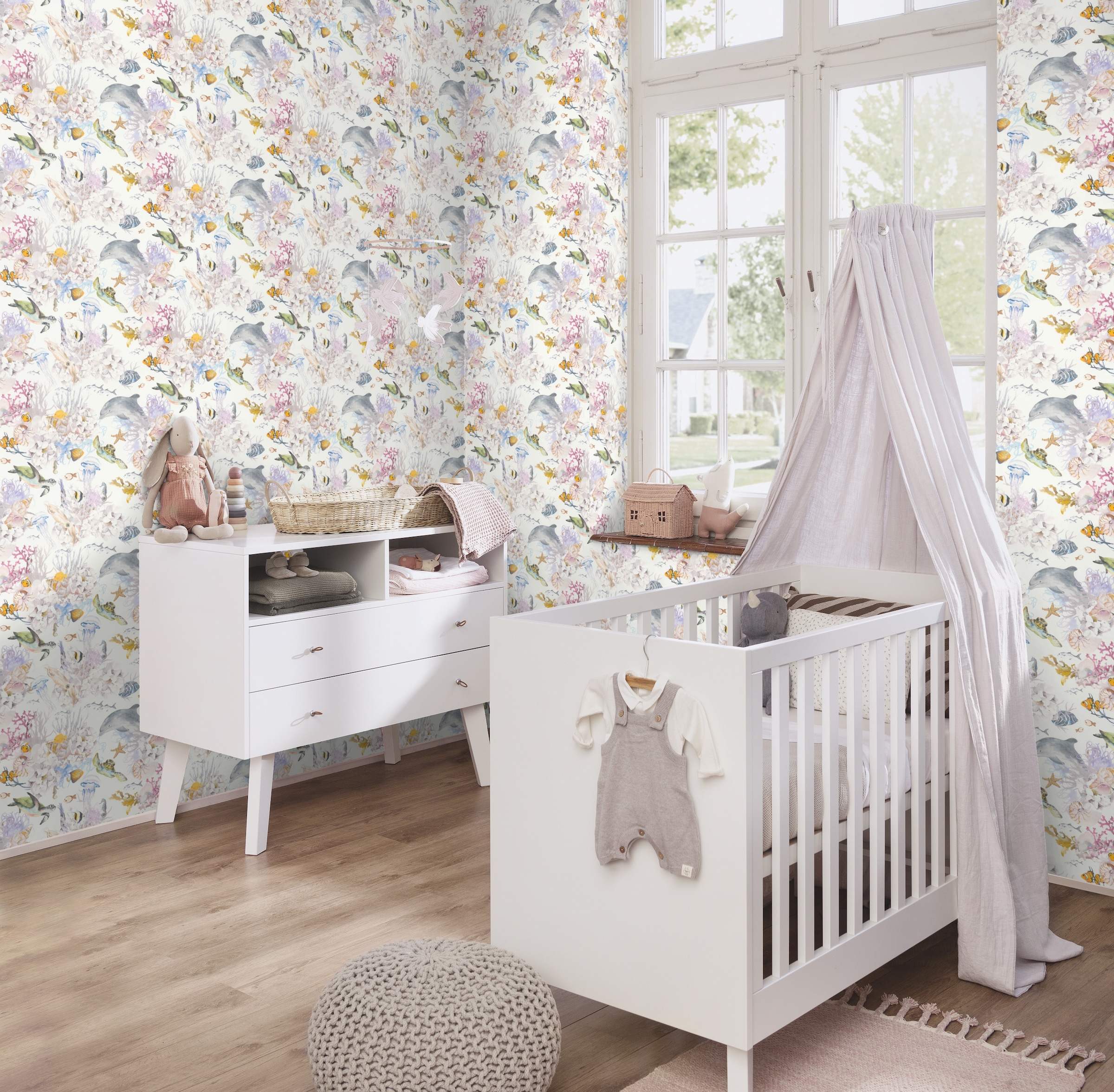 Rasch Kindertapete, uni