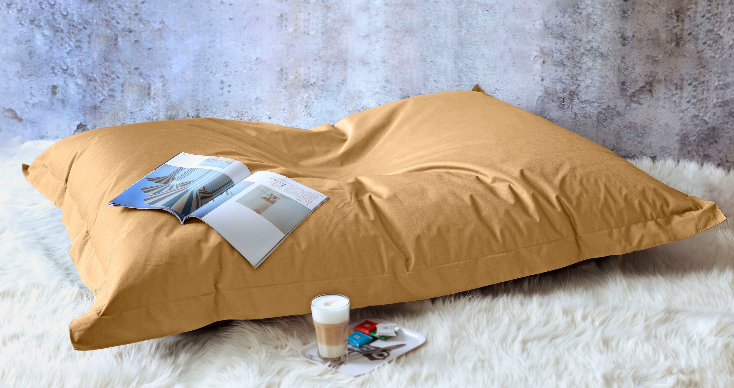 KINZLER Sitzsack »XXL Outdoorfähig« 1 Stk. tlg. Uni Farben, Outdoor geeignet, ideal im Wohnzimmer & Kinderzimmer hellbraun Bezug: 100% Polyester