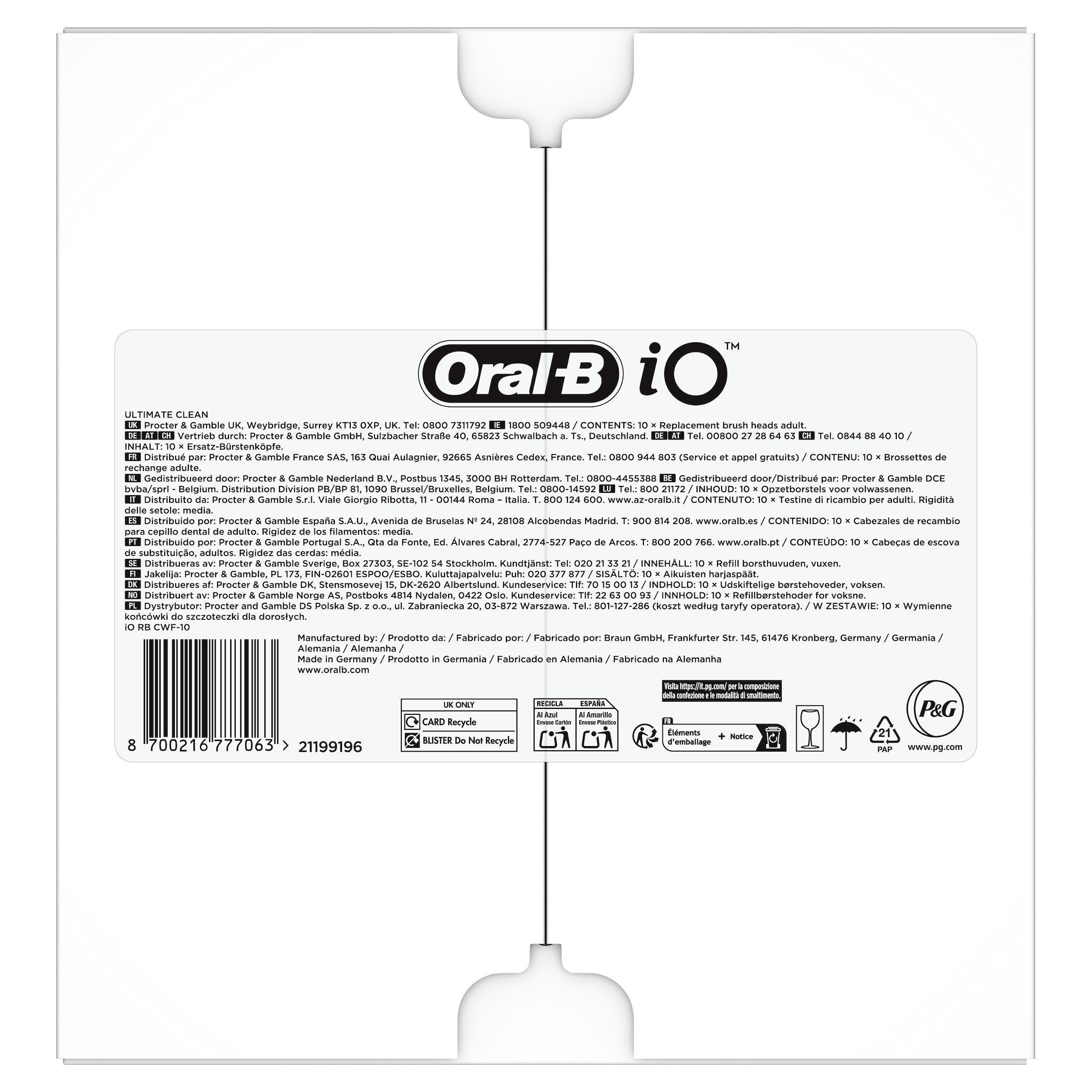 Oral-B Aufsteckbürsten »Oral-B iO Ultimative Reinigung«, für fortgeschrittene Tiefenreinigung und Plaque-Entfernung
