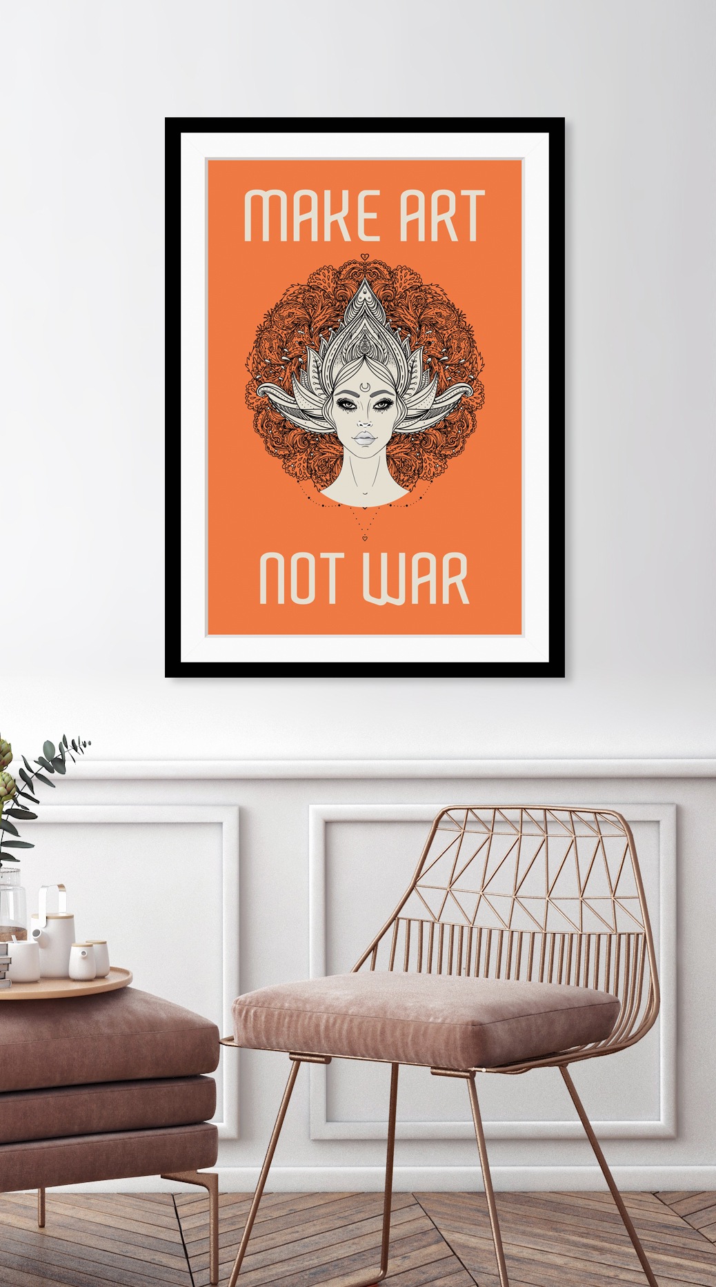 queence Bild »MAKE ART NOT WAR«, HD Premium Poster-Druck inkl. Holzrahmen günstig online kaufen