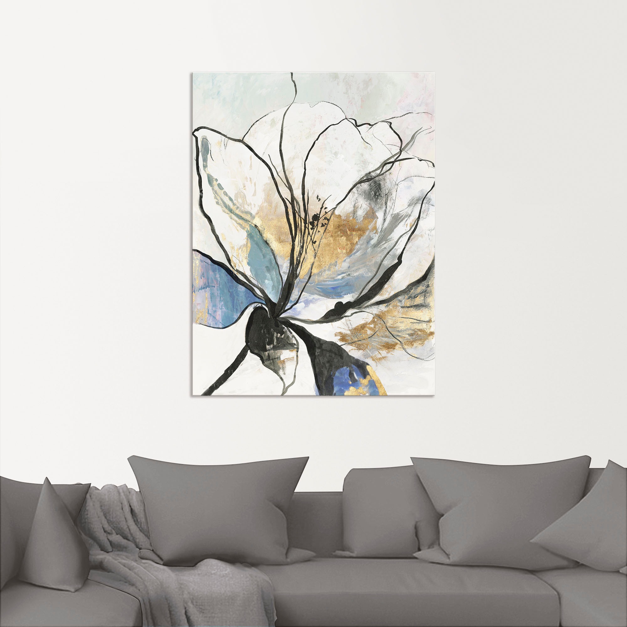 Artland Wandbild »Umrissenes Blumenmuster I«, Blumenbilder, (1 St.), als Alubild, Outdoorbild, Leinwandbild, Poster, Wandaufkleber